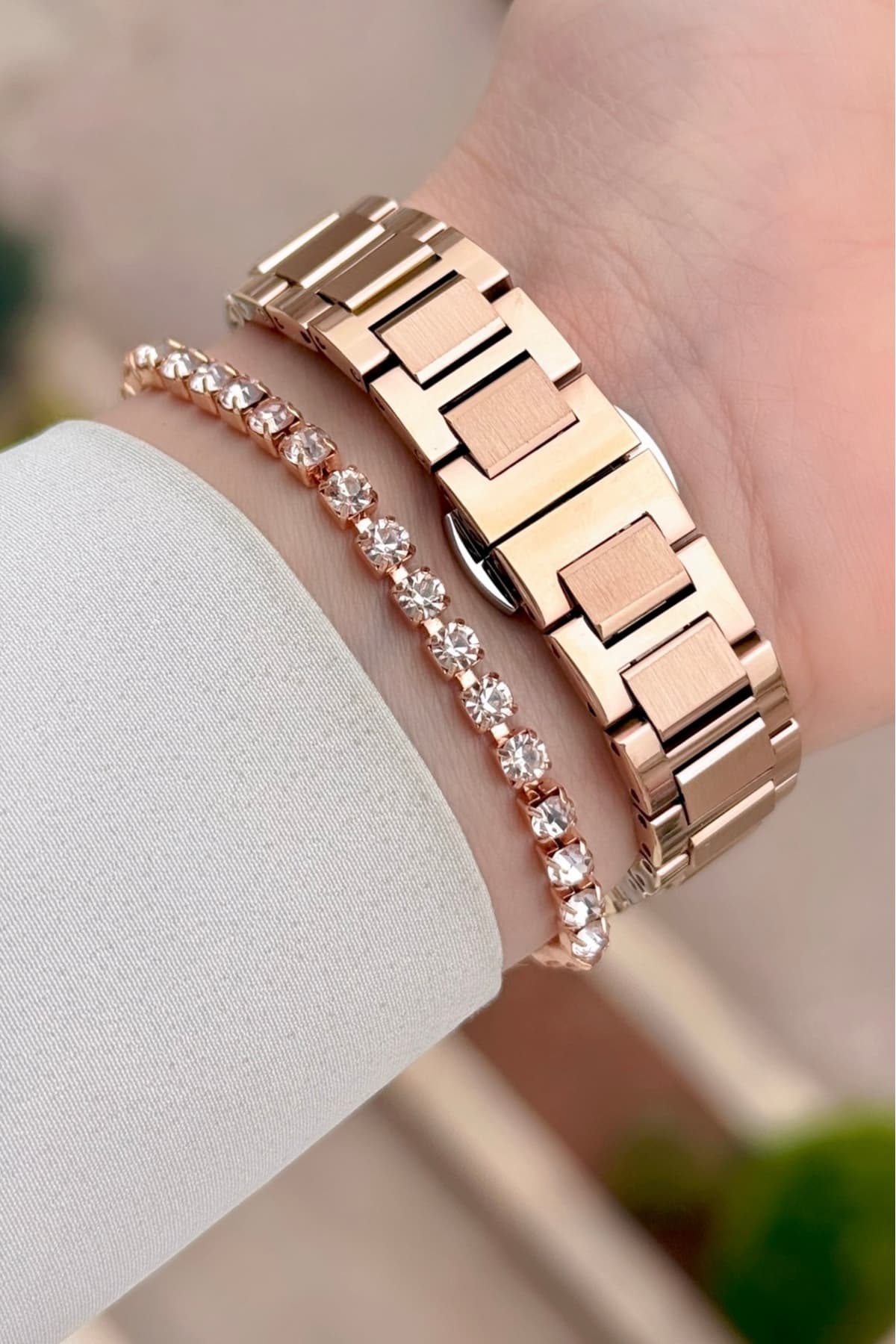 ساعت زنانه Daniel Klein بند رز قابل تنظیم 30mm و دستبند ساعت زنانه Daniel Klein بند رز قابل تنظیم 30mm و دستبند