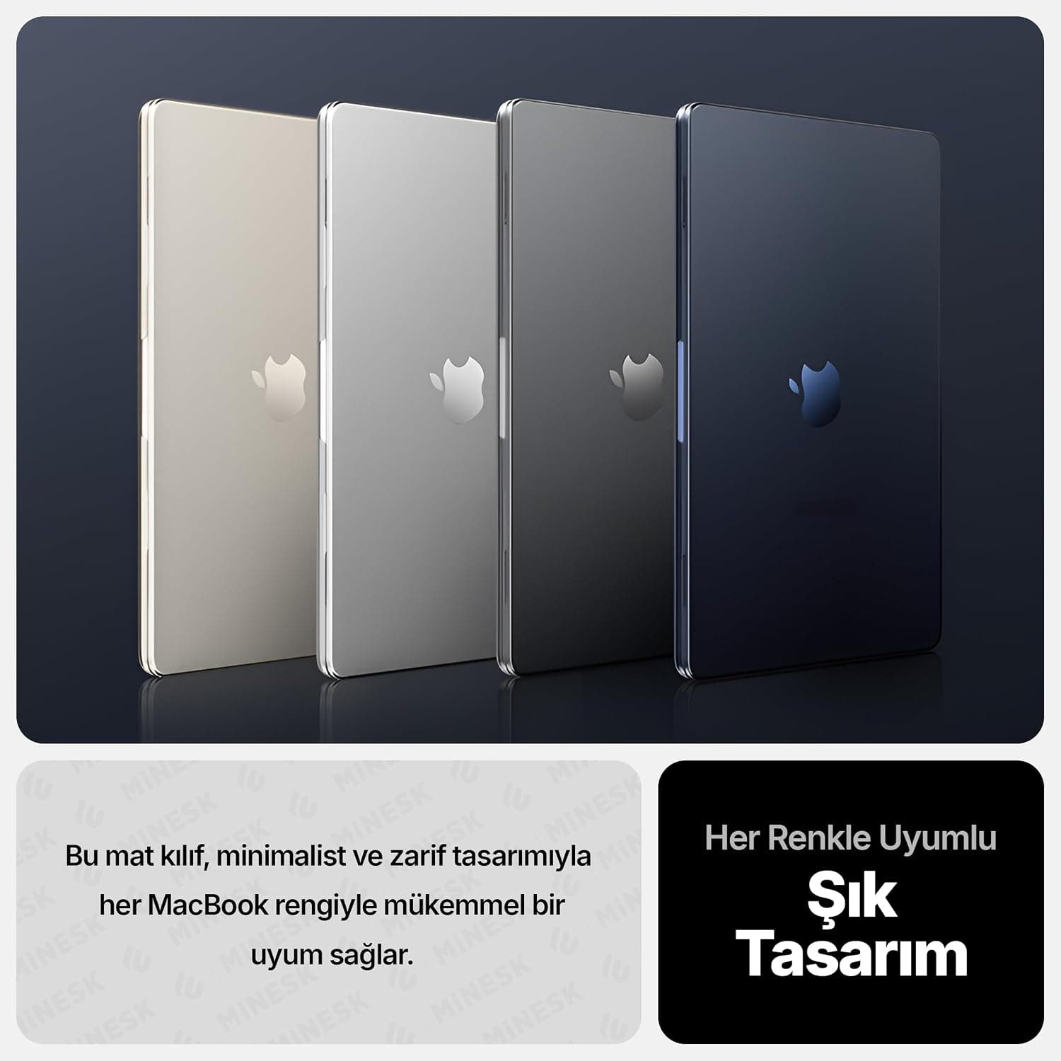 کاور محافظ سخت پلیکربنات MacBook Air 13.6 اینچ Minesk مدل M5 (A3449) M4 (A3240) M3 (A3113) M2 (A2681) مات خاکستری فضایی کاور محافظ سخت پلیکربنات MacBook Air 13.6 اینچ Minesk مدل M5 (A3449) M4 (A3240) M3 (A3113) M2 (A2681) مات خاکستری فضایی