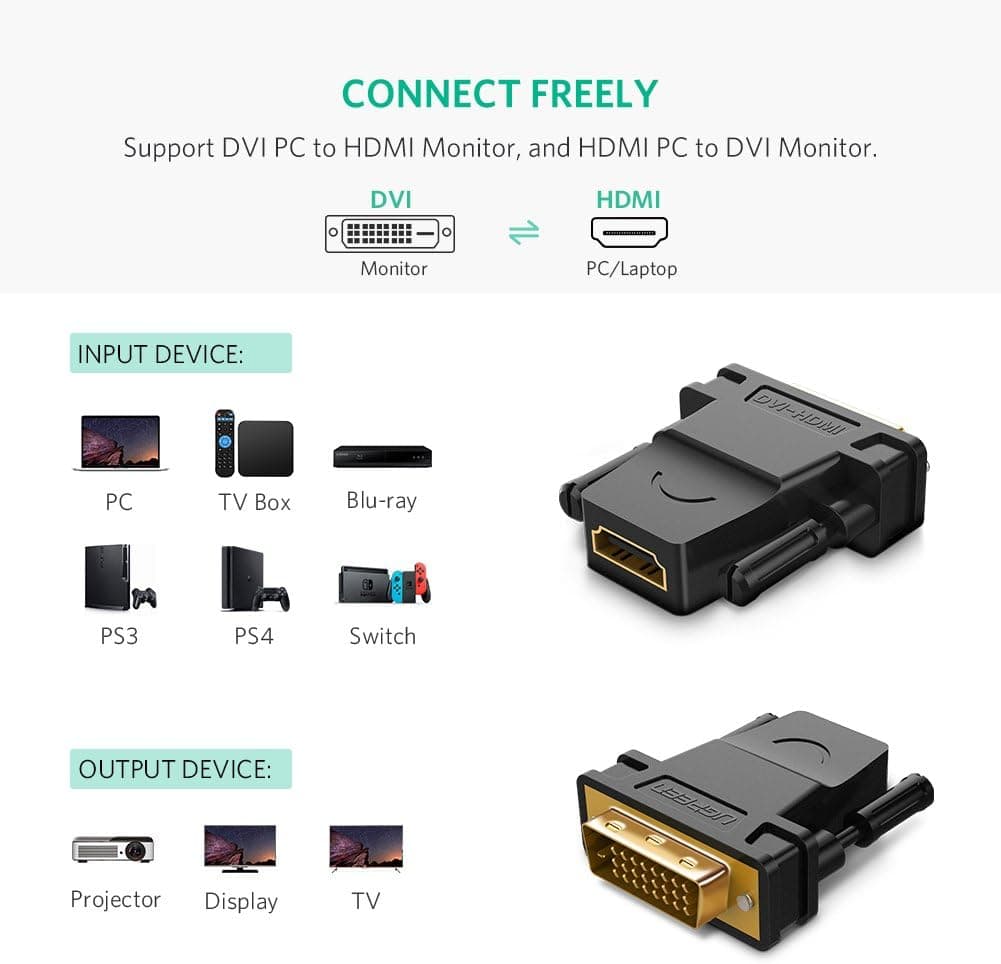 آداپتور مبدل DVI به HDMI UGREEN آداپتور مبدل DVI به HDMI UGREEN