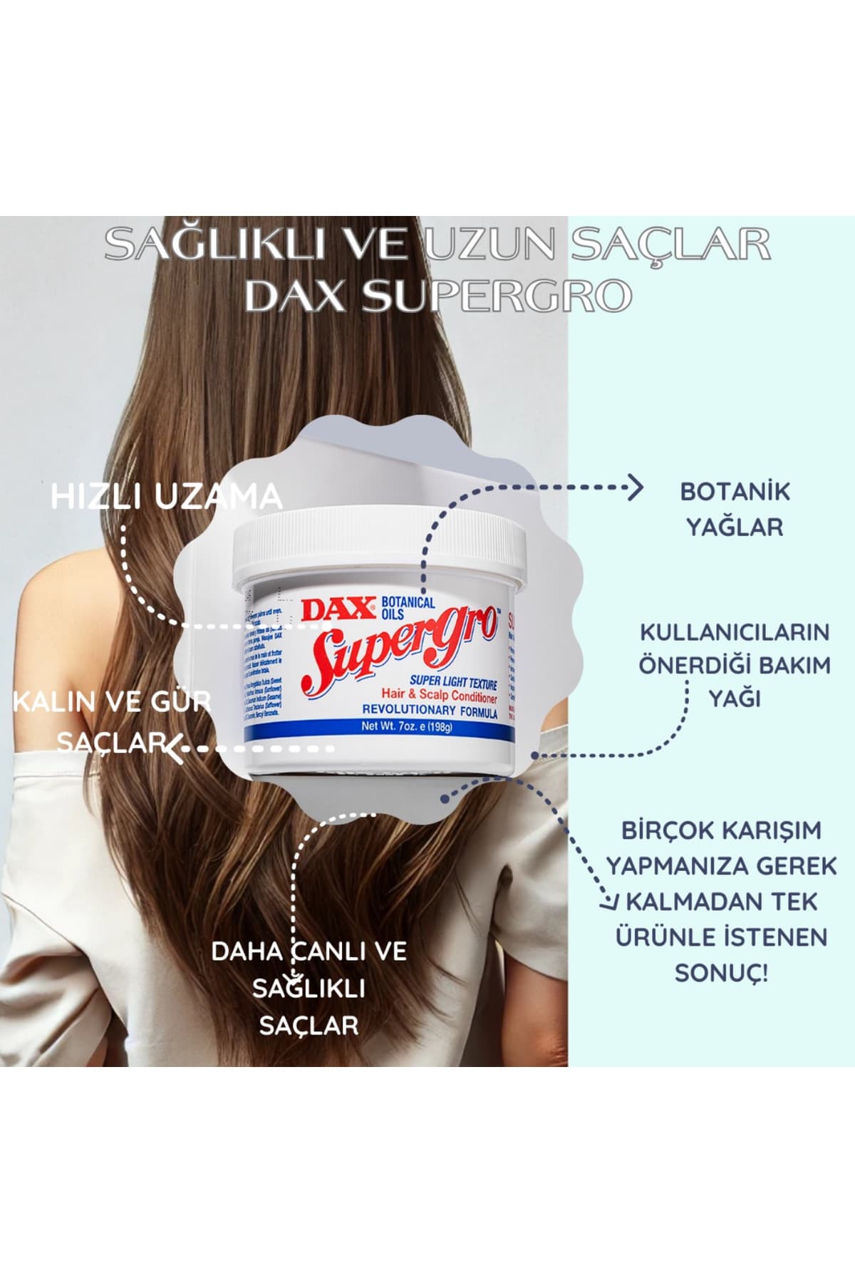 روغن مراقبت از مو برای موهای دیررشد Dax Supergro 198 gr روغن مراقبت از مو برای موهای دیررشد Dax Supergro 198 gr