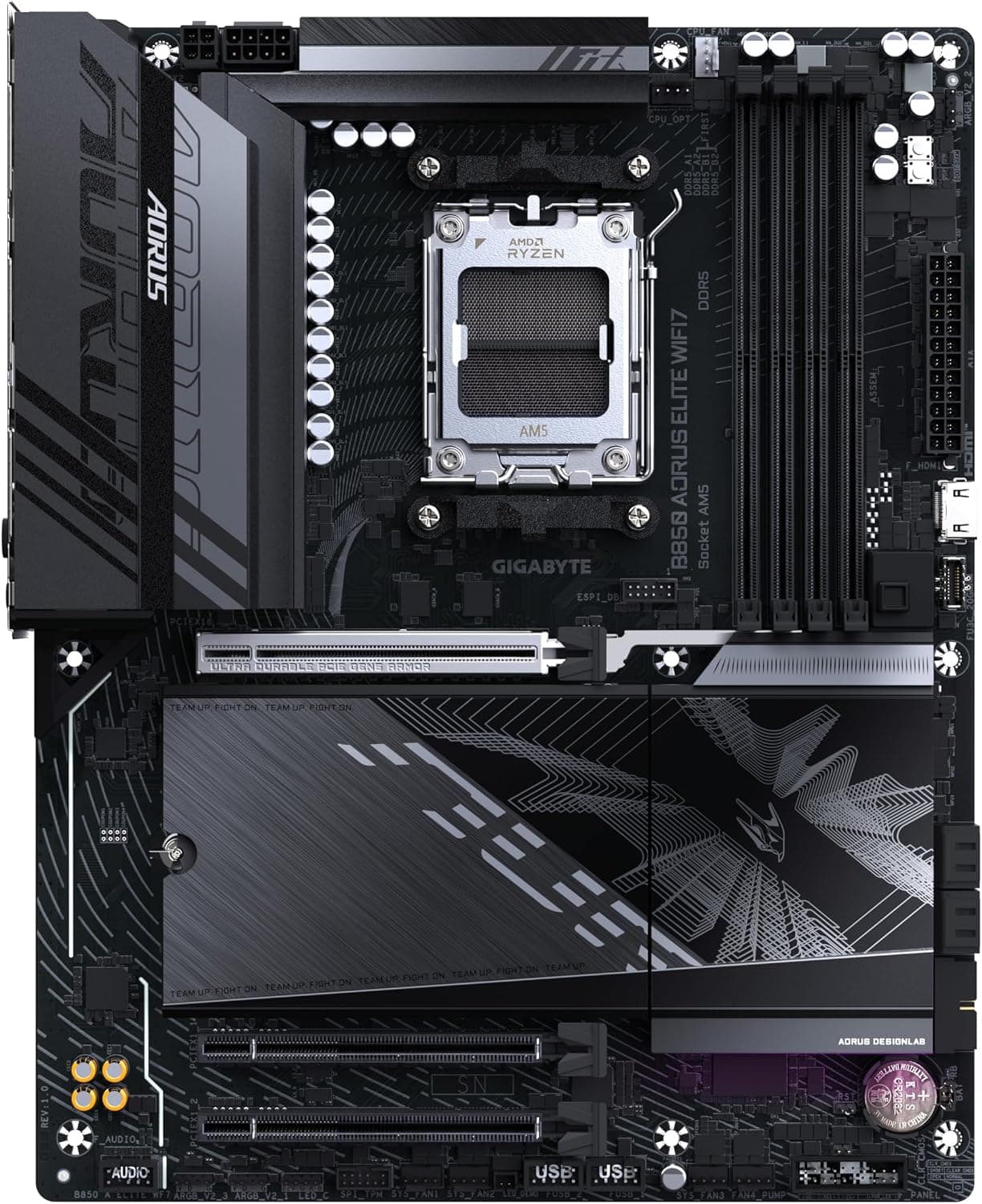 مادربرد Gigabyte برای پردازندههای AMD Ryzen 9000 مدل B850 AORUS Elite WIFI7 مادربرد Gigabyte برای پردازندههای AMD Ryzen 9000 مدل B850 AORUS Elite WIFI7