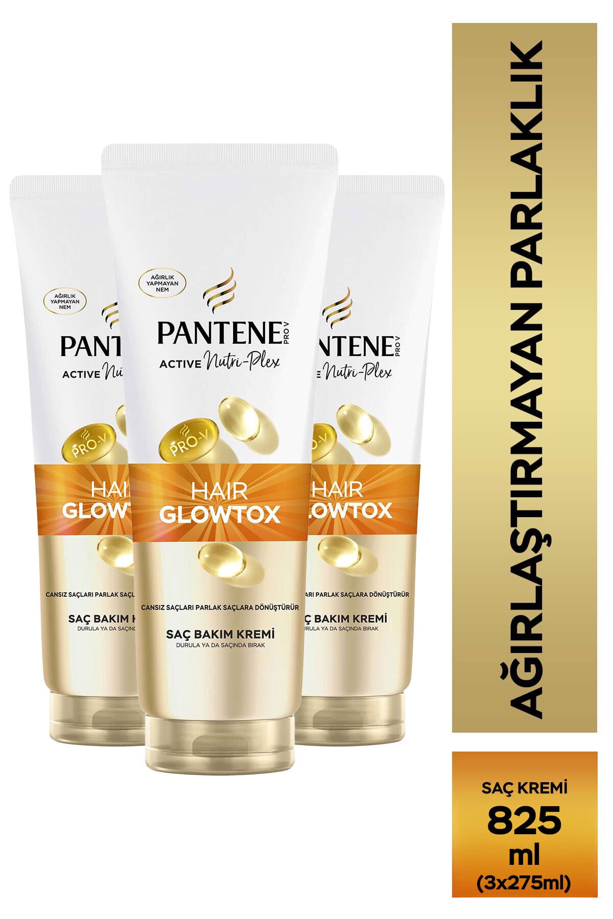 کرم مراقبت مو Pantene Hair Glowtox براقکننده و ترمیمکننده موهای مات و آسیبدیده 3×275ml کرم مراقبت مو Pantene Hair Glowtox براقکننده و ترمیمکننده موهای مات و آسیبدیده 3×275ml