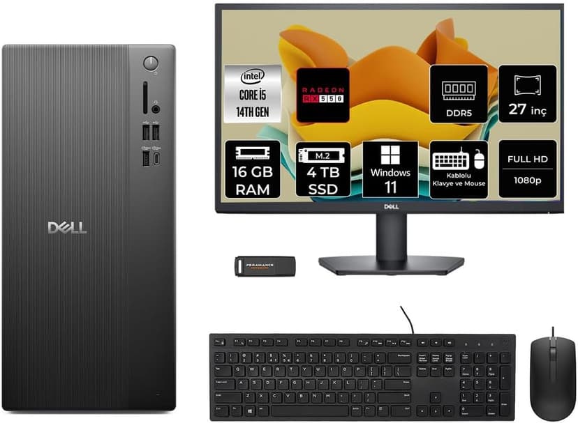 کامپیوتر رومیزی Dell Tower مدل ECT1250 به همراه مانیتور 27" کامپیوتر رومیزی Dell Tower مدل ECT1250 به همراه مانیتور 27"