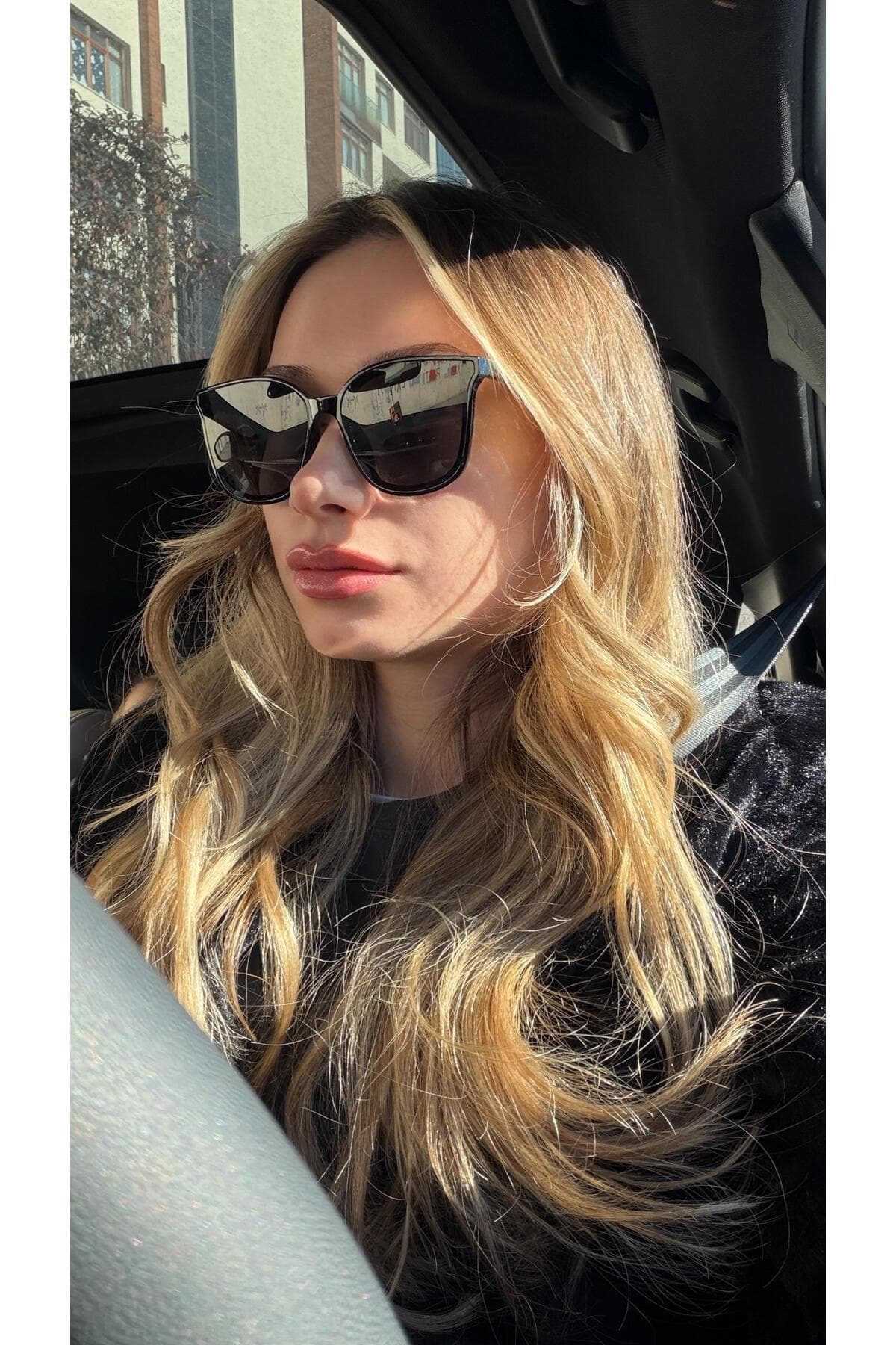 عینک آفتابی زنانه Angel Eyes هندسی قاب مشکی شیشه مشکی مدل Selin عینک آفتابی زنانه Angel Eyes هندسی قاب مشکی شیشه مشکی مدل Selin