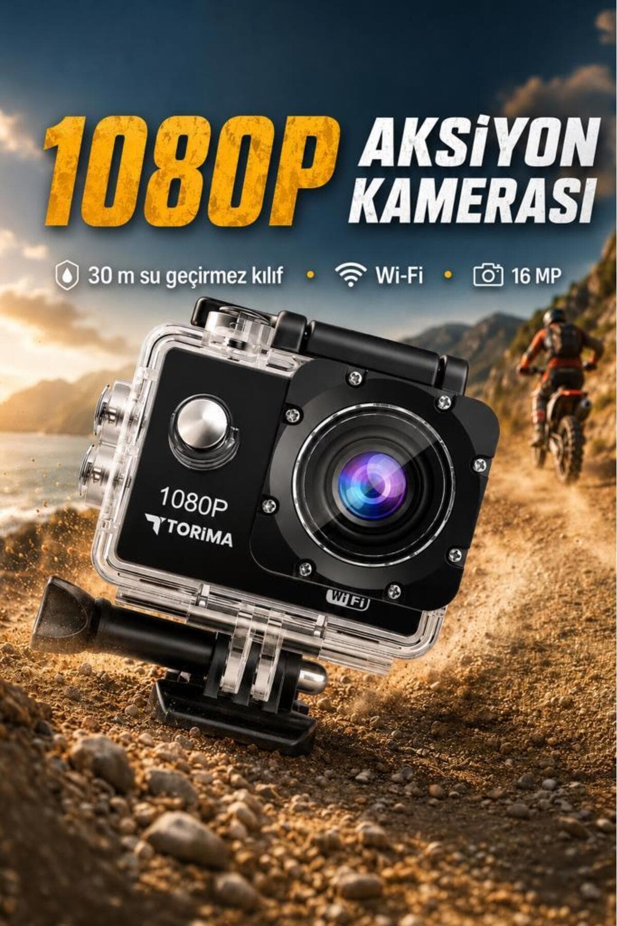 دوربین اکشن Torima با وضوح 1080P Ultra HD وایفای ضدآب مدل AC01 مشکی دوربین اکشن Torima با وضوح 1080P Ultra HD وایفای ضدآب مدل AC01 مشکی