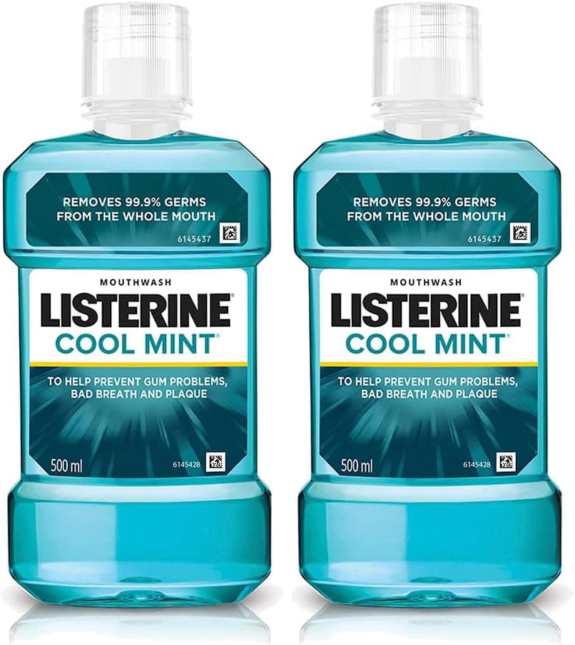دهانشویه Listerine طعم نعنای خنک بسته 2×500ml دهانشویه Listerine طعم نعنای خنک بسته 2×500ml