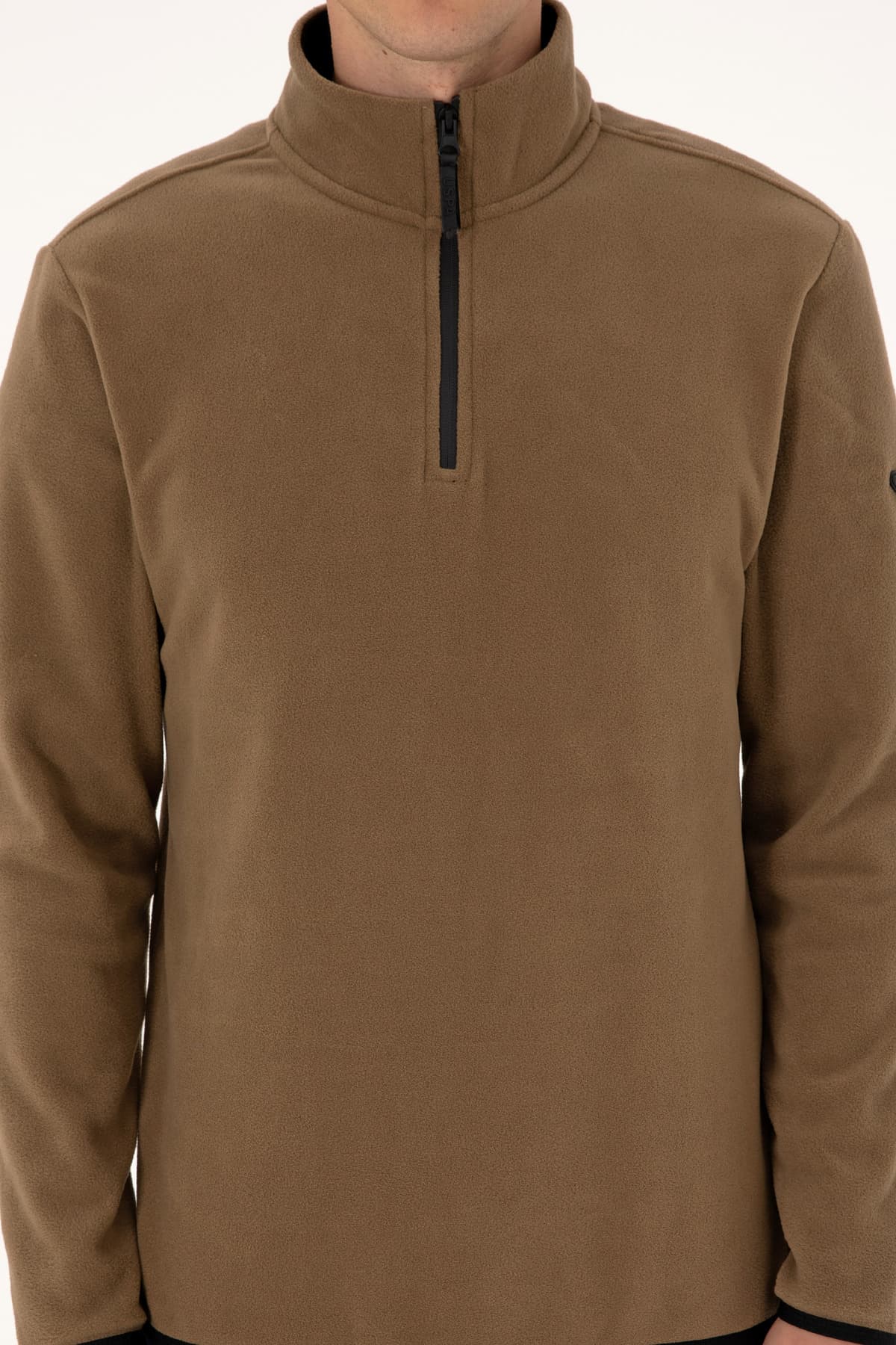 سوئیشرت مردانه U.S. Polo Assn. فیت معمولی پولار نیم زیپ خاکی مدل 50313777-VR027 سوئیشرت مردانه U.S. Polo Assn. فیت معمولی پولار نیم زیپ خاکی مدل 50313777-VR027