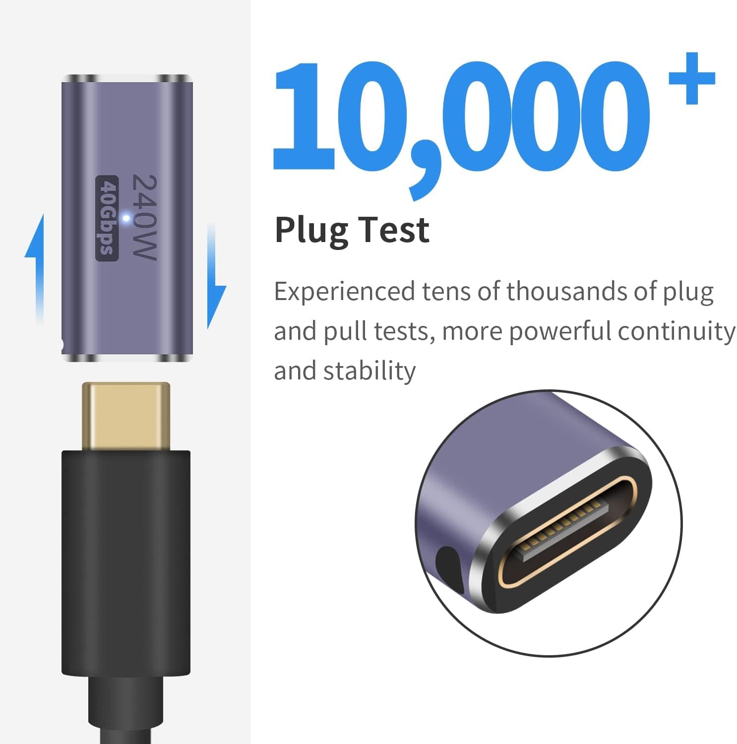 کوپلر USB C ماده به ماده Poyiccot بسته 2 عددی 240W 40Gbps کوپلر USB C ماده به ماده Poyiccot بسته 2 عددی 240W 40Gbps