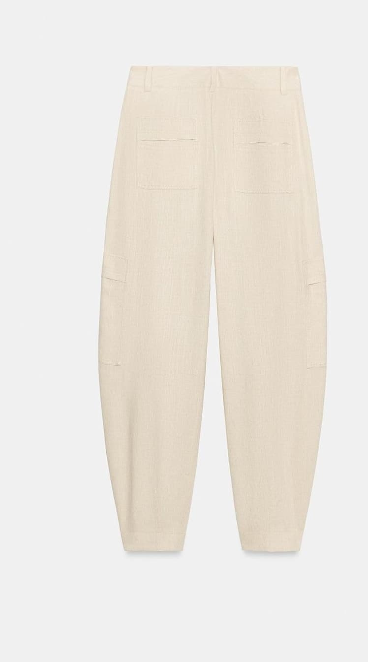 شلوار کارگو زنانه Zara بارل بژ روشن سایز L شلوار کارگو زنانه Zara بارل بژ روشن سایز L