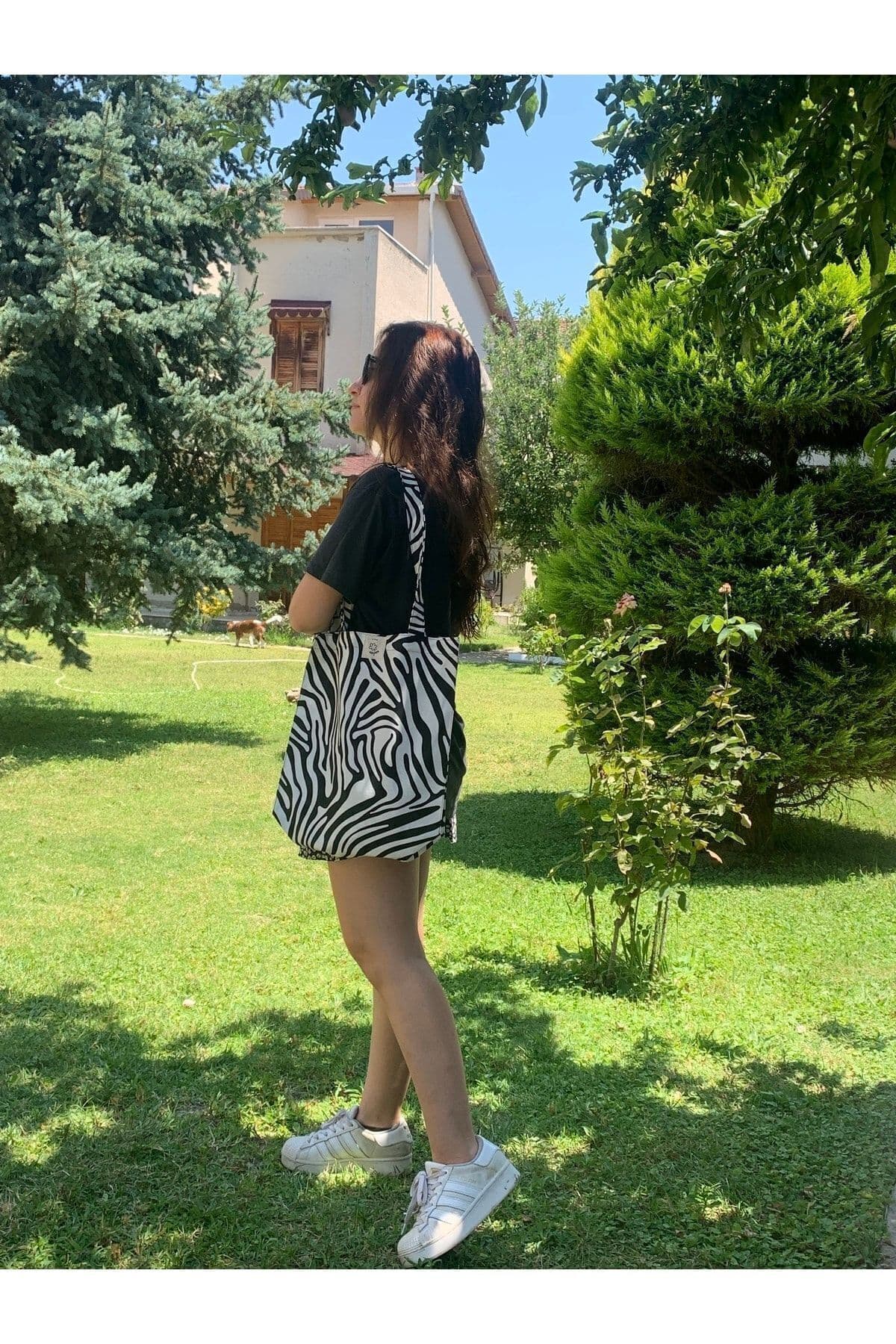 کیف دوشی زنانه fimugift کتانی دوستدار محیط زیست طرح زبرا با بدنه چیندار کیف دوشی زنانه fimugift کتانی دوستدار محیط زیست طرح زبرا با بدنه چیندار