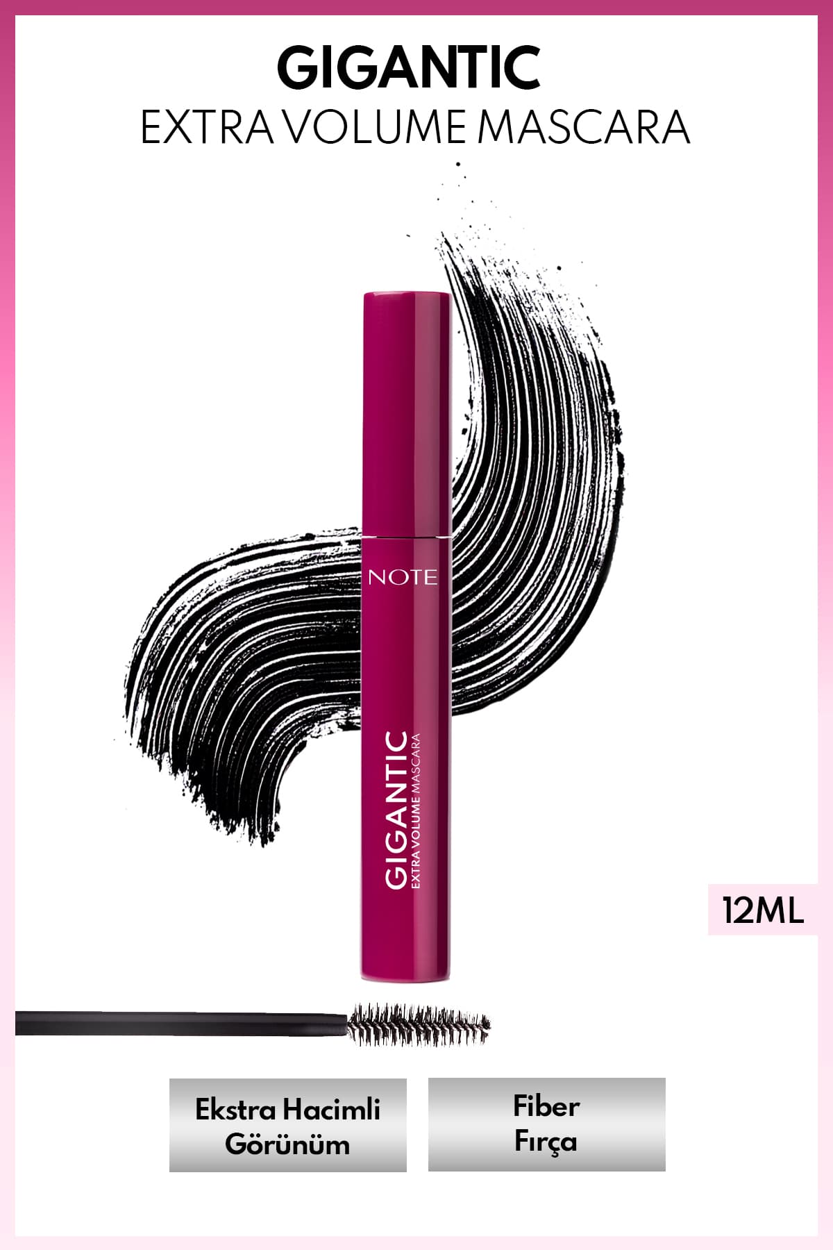ماسکارا Note Cosmetics Gigantic افزاینده حجم و افکت مژه مصنوعی مشکی ماسکارا Note Cosmetics Gigantic افزاینده حجم و افکت مژه مصنوعی مشکی