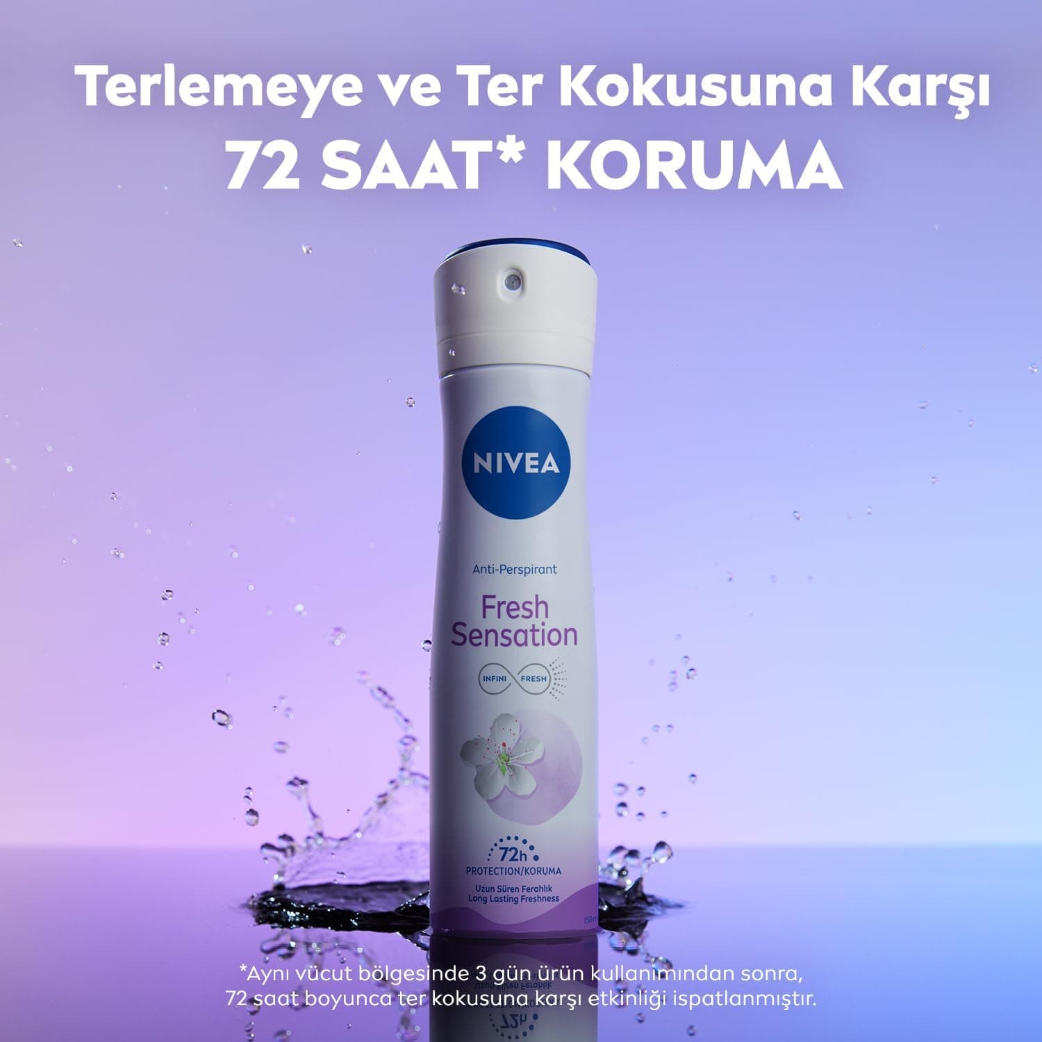 اسپری دئودورانت زنانه NIVEA با حس تازگی، محافظت ضدتعریق 72 ساعته 150 ml اسپری دئودورانت زنانه NIVEA با حس تازگی، محافظت ضدتعریق 72 ساعته 150 ml