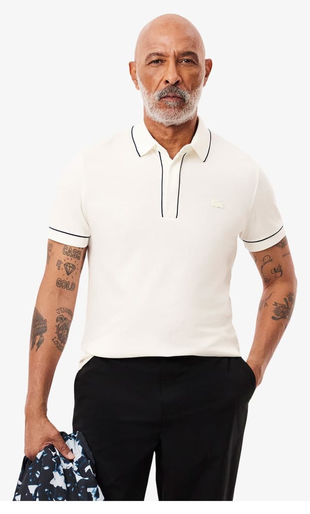 پولوشرت مردانه Lacoste نخی ارگانیک سفید Paris فیت معمولی پولوشرت مردانه Lacoste نخی ارگانیک سفید Paris فیت معمولی