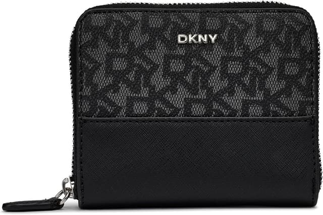 کیف پول زنانه DKNY زیپدار دور مشکی با لوگوی مشکی مدل Vela-SMALL کیف پول زنانه DKNY زیپدار دور مشکی با لوگوی مشکی مدل Vela-SMALL