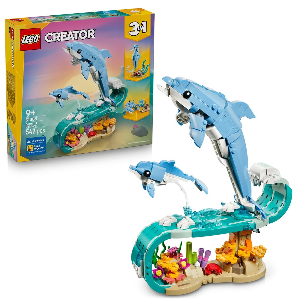 لگو Creator 3 در 1 حیوانات دریایی دلفینها مدل 31385 لگو Creator 3 در 1 حیوانات دریایی دلفینها مدل 31385