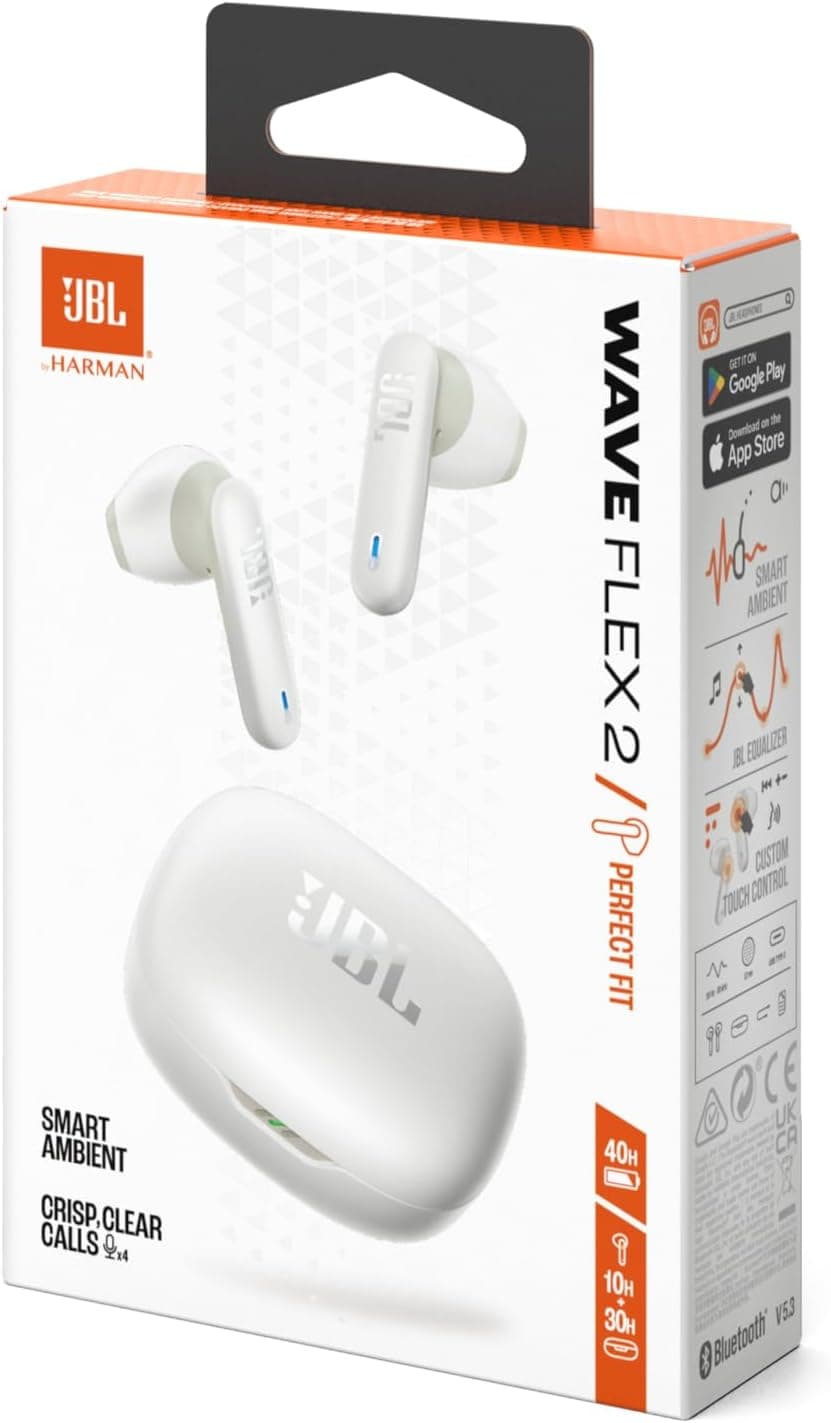 ایرباد بیسیم JBL مدل Wave Flex 2 با حذف نویز تطبیقی سفید ایرباد بیسیم JBL مدل Wave Flex 2 با حذف نویز تطبیقی سفید