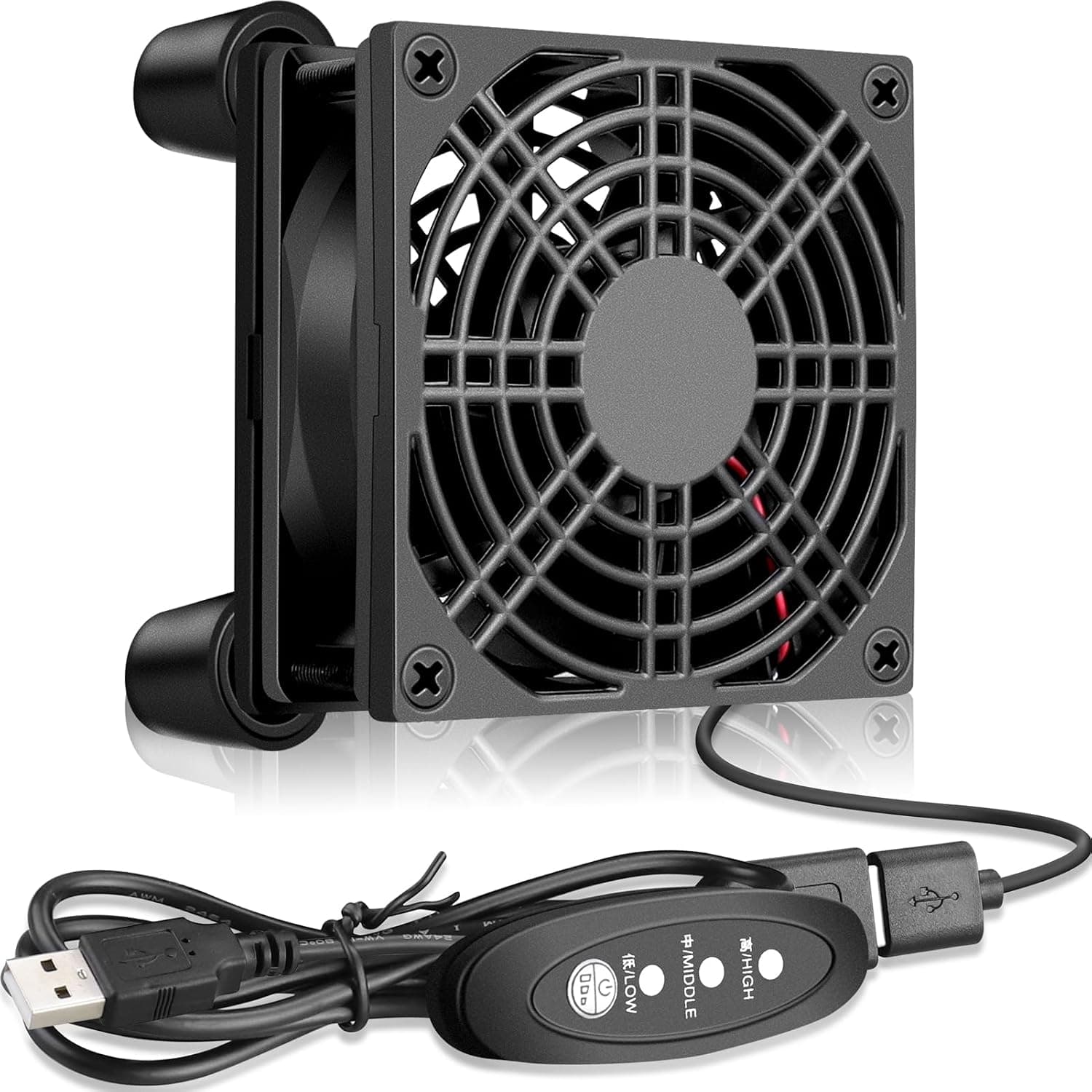 فن خنککننده دوقلو 120mm 5V USB برای روتر GDSTIME با جریان هوای 102CFM فن خنککننده دوقلو 120mm 5V USB برای روتر GDSTIME با جریان هوای 102CFM