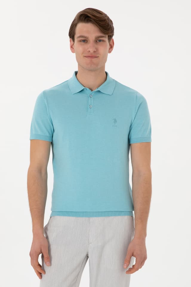 تیشرت مردانه U.S. Polo Assn. اسلیم فیت یقه پولو آبی آکوا مدل 50299359-VR007 تیشرت مردانه U.S. Polo Assn. اسلیم فیت یقه پولو آبی آکوا مدل 50299359-VR007