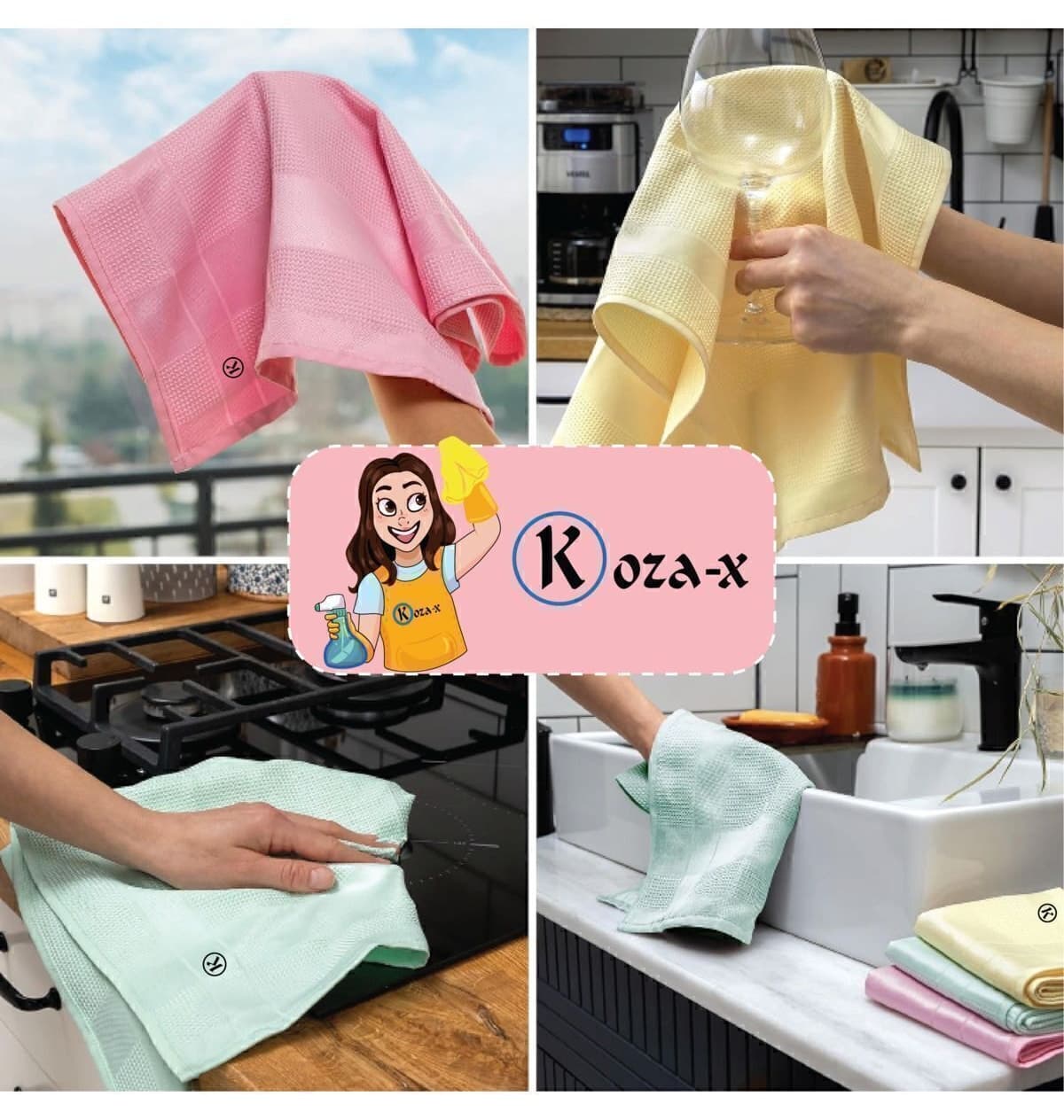 دستمال میکروفایبر جادویی Koza-X 6 عددی 30/40 CM دستمال میکروفایبر جادویی Koza-X 6 عددی 30/40 CM