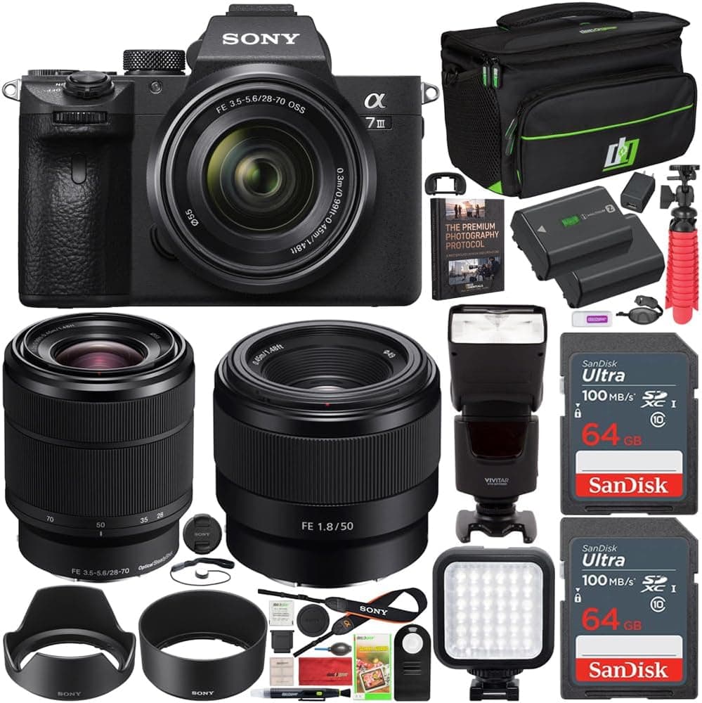 دوربین بیآینه Sony a7III فول فریم با کیت دو لنزی مدل ILCE-7M3K/B دوربین بیآینه Sony a7III فول فریم با کیت دو لنزی مدل ILCE-7M3K/B