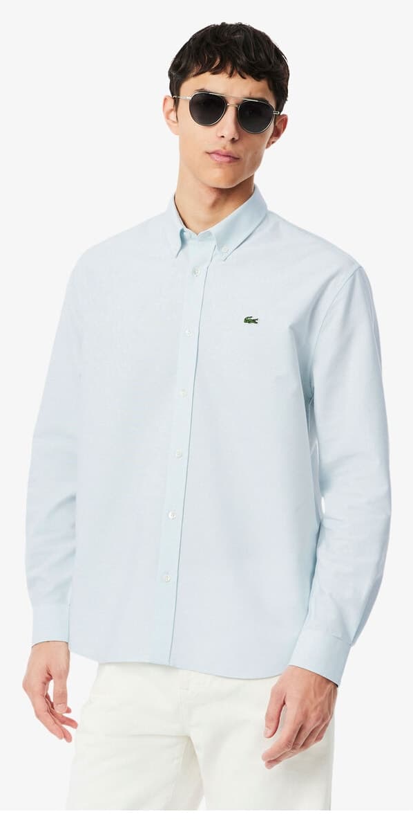 پیراهن مردانه Lacoste فیت معمولی یقه دکمهدار آبی پیراهن مردانه Lacoste فیت معمولی یقه دکمهدار آبی