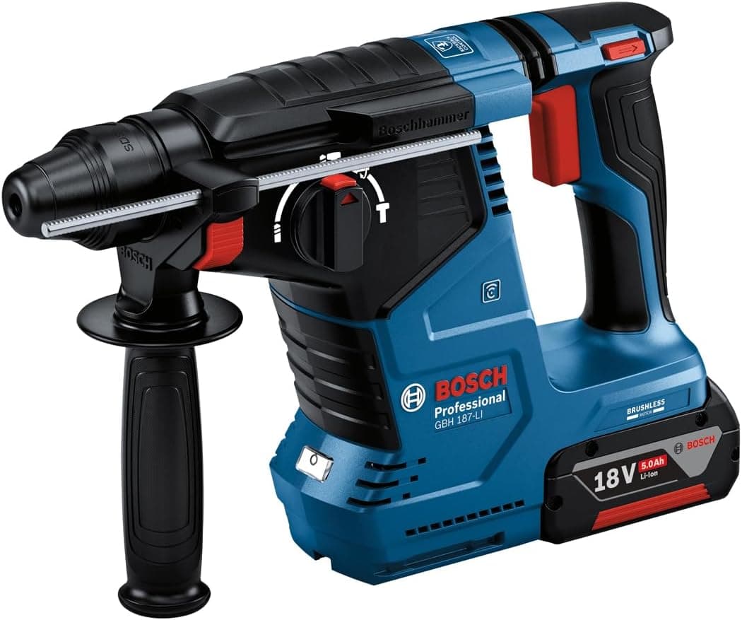 دریل چکشی شارژی Bosch Professional مدل GBH 187-LI 18 Volt با باتری 1x5,0 Ah دریل چکشی شارژی Bosch Professional مدل GBH 187-LI 18 Volt با باتری 1x5,0 Ah