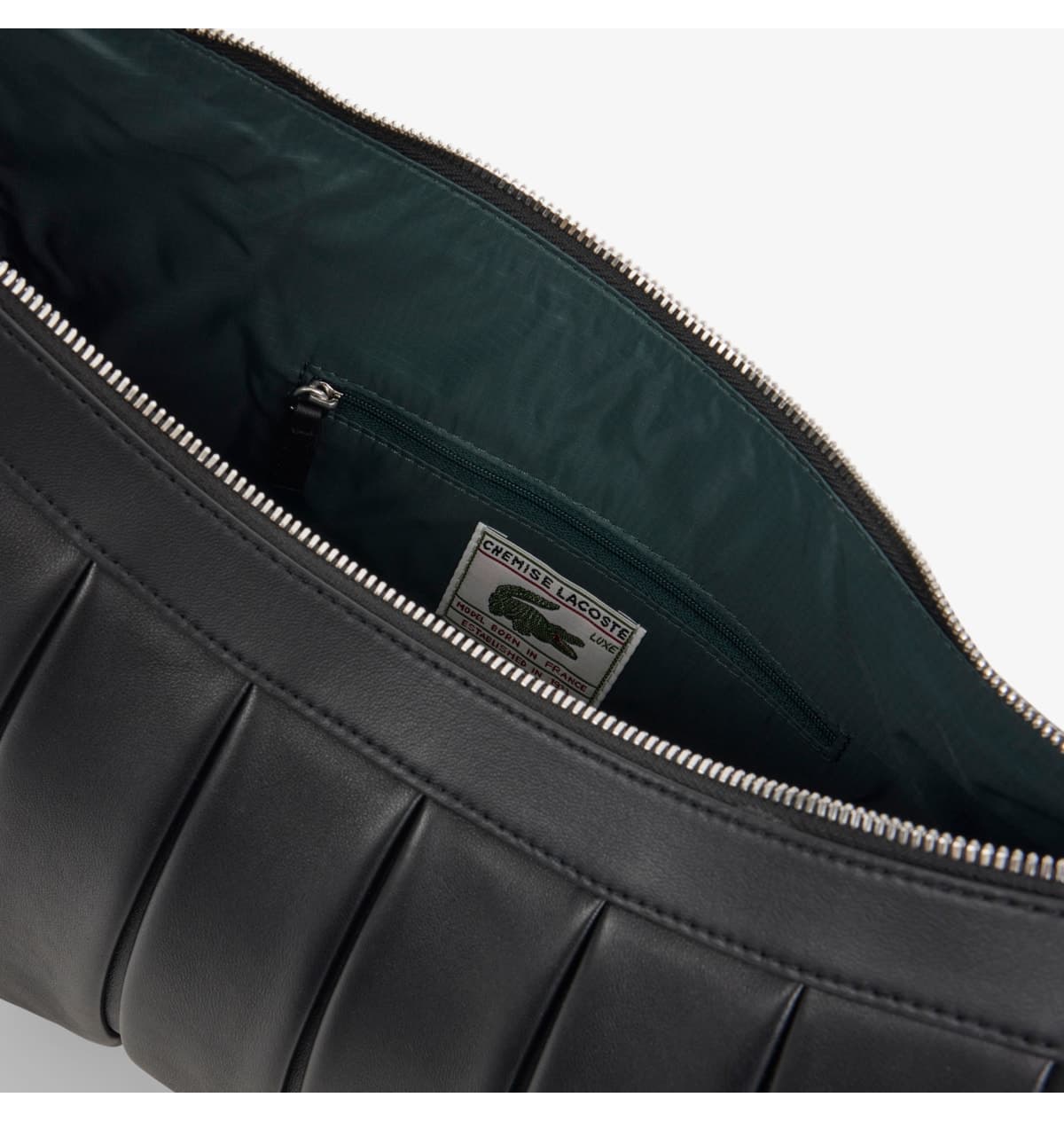 کیف دوشی زنانه Lacoste چرمی مشکی مدل Lenglen کیف دوشی زنانه Lacoste چرمی مشکی مدل Lenglen
