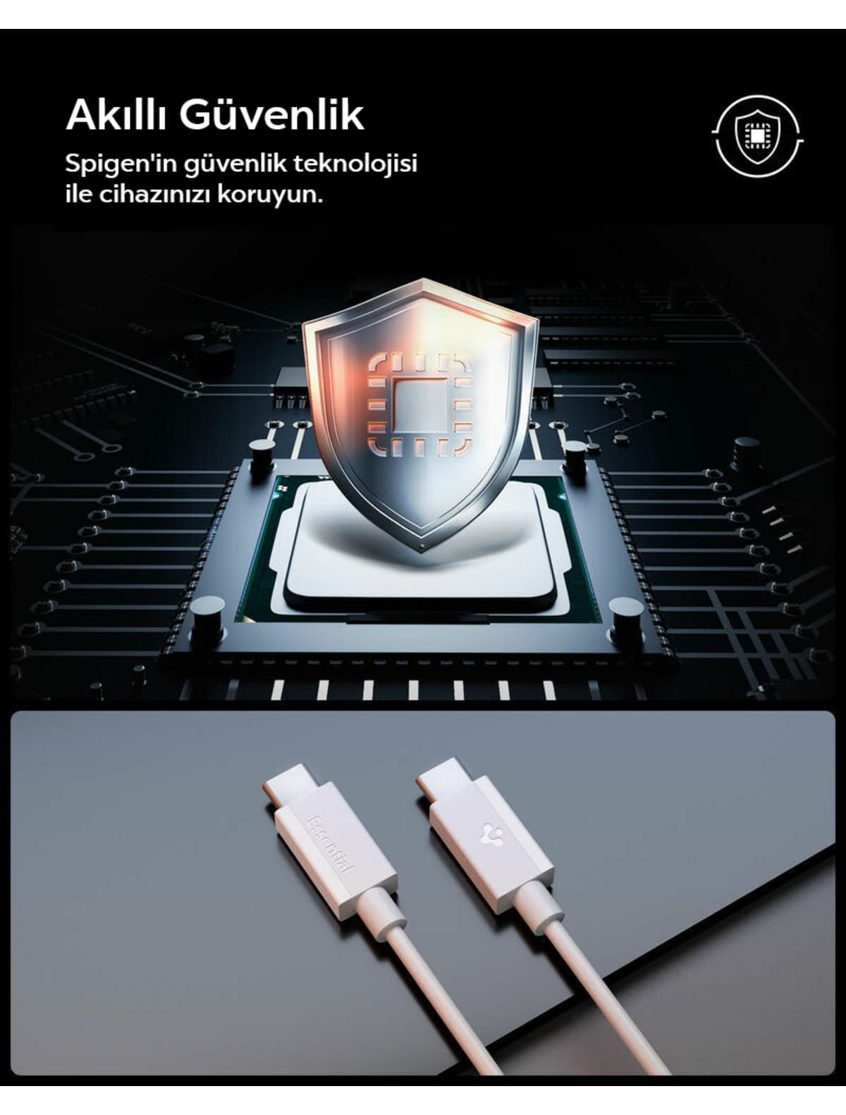 کابل Spigen USB-C به USB-C دو متری 60W مشکی مدل ACA08720 کابل Spigen USB-C به USB-C دو متری 60W مشکی مدل ACA08720