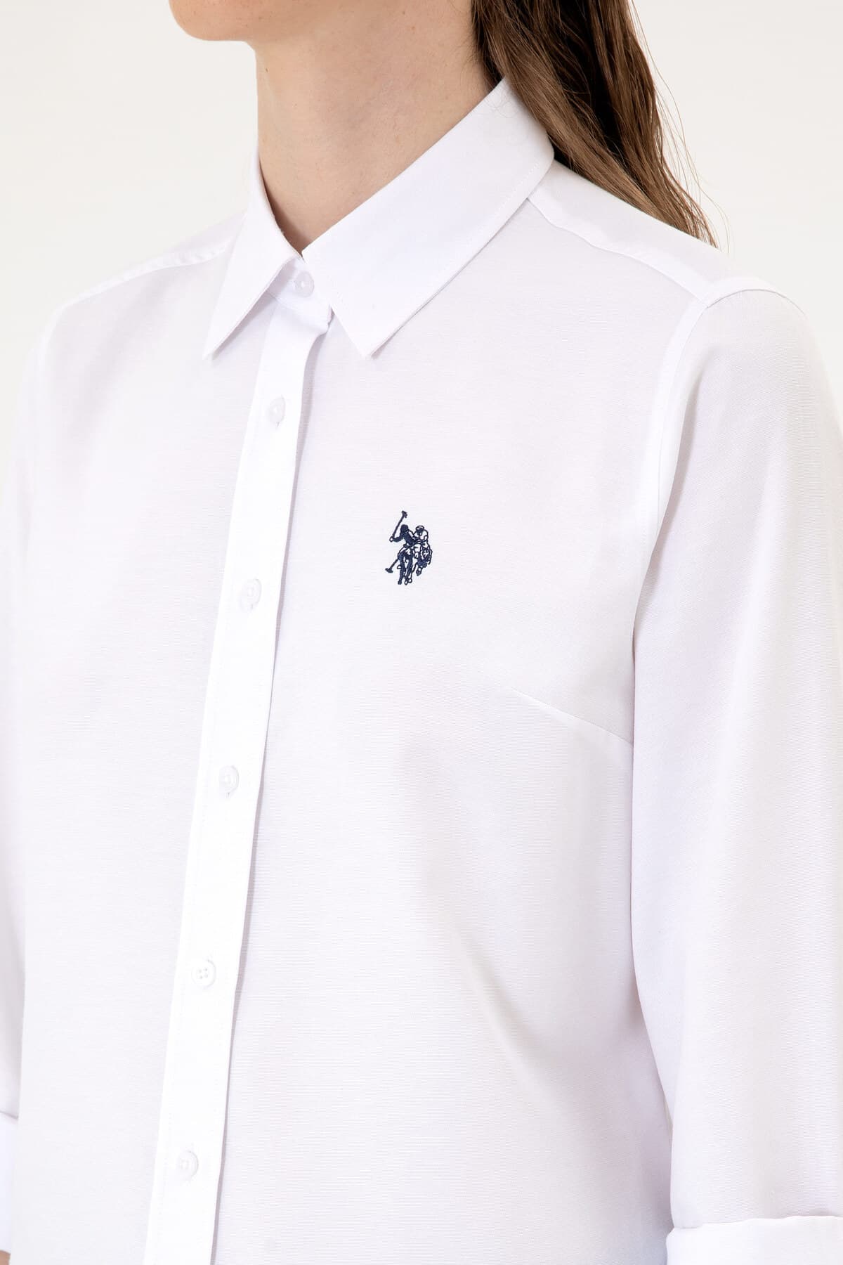 پیراهن زنانه U.S. Polo Assn. سفید آستینبلند بیسیک مدل 50324791-VR013 پیراهن زنانه U.S. Polo Assn. سفید آستینبلند بیسیک مدل 50324791-VR013