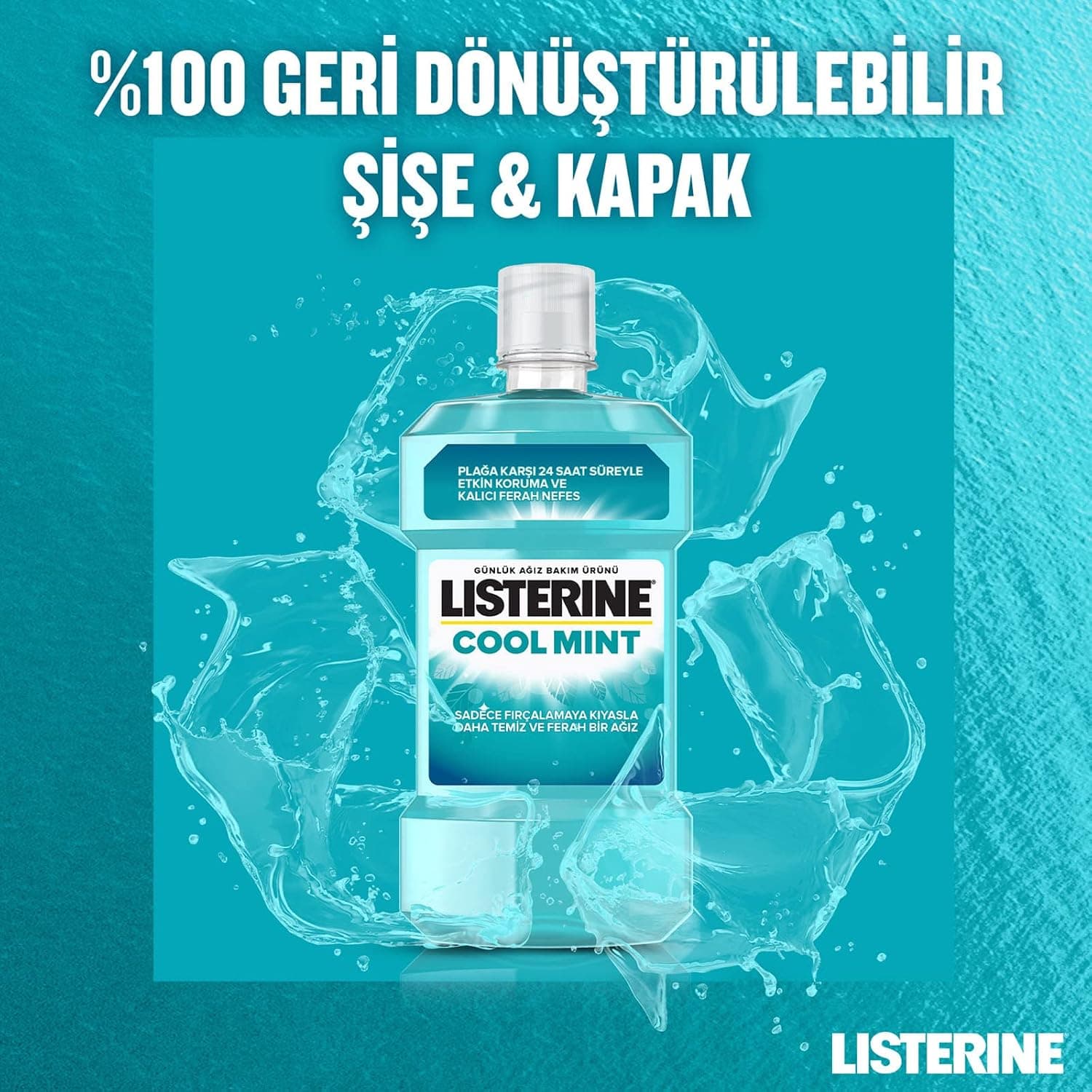 دهانشویه Listerine با طعم نعناع خنک 1000 ml دهانشویه Listerine با طعم نعناع خنک 1000 ml