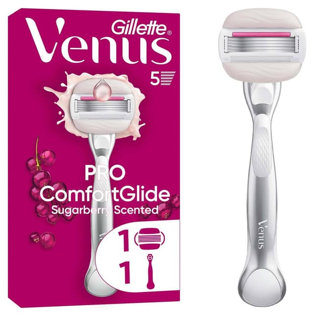 خودتراش Gillette Venus Comfort Glide Sugarberry بههمراه 1 عدد سری خودتراش Gillette Venus Comfort Glide Sugarberry بههمراه 1 عدد سری