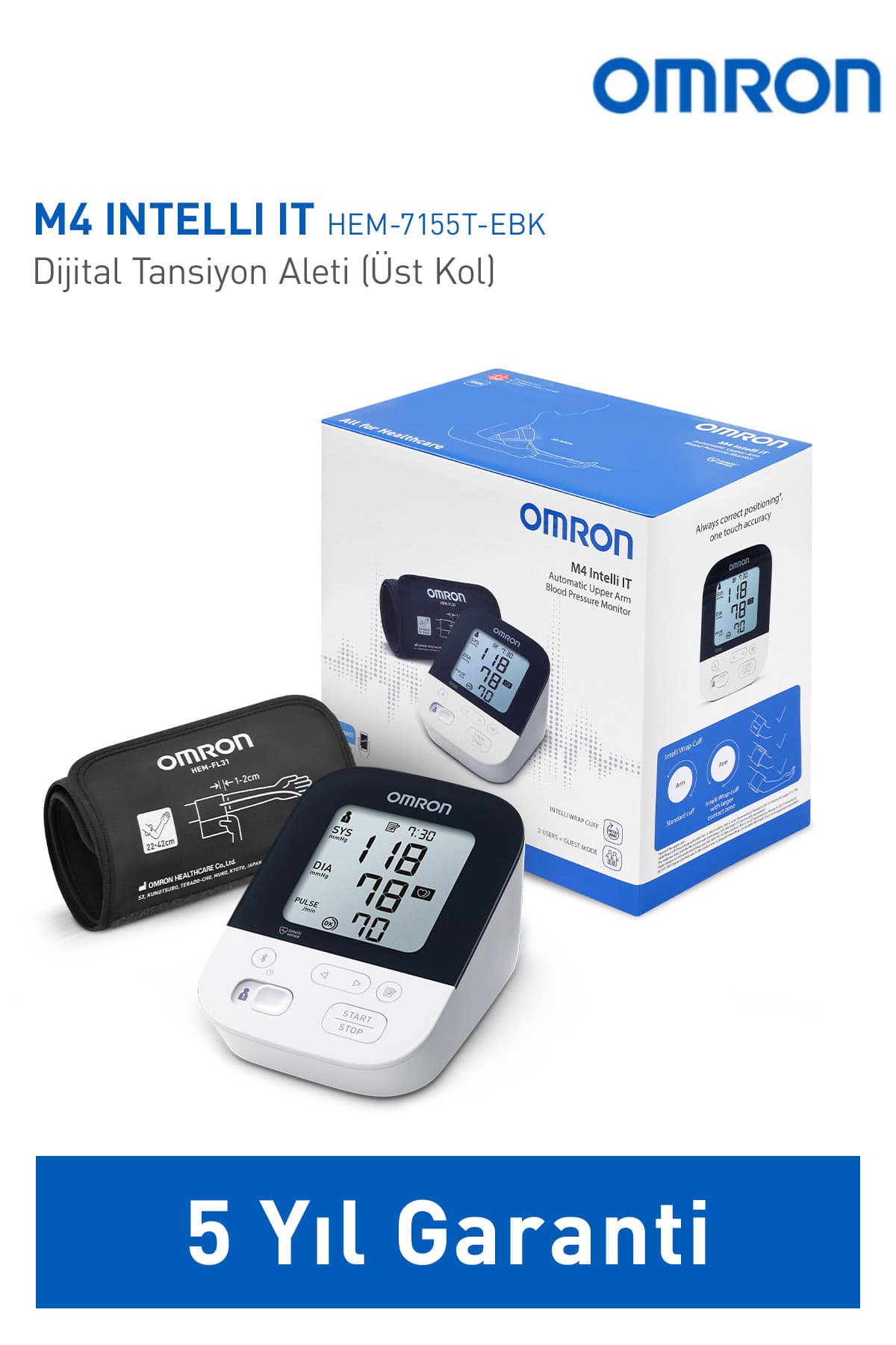 دستگاه فشارسنج بازویی Omron بلوتوث کاف هوشمند دو کاربره مدل M4 Intelli IT دستگاه فشارسنج بازویی Omron بلوتوث کاف هوشمند دو کاربره مدل M4 Intelli IT