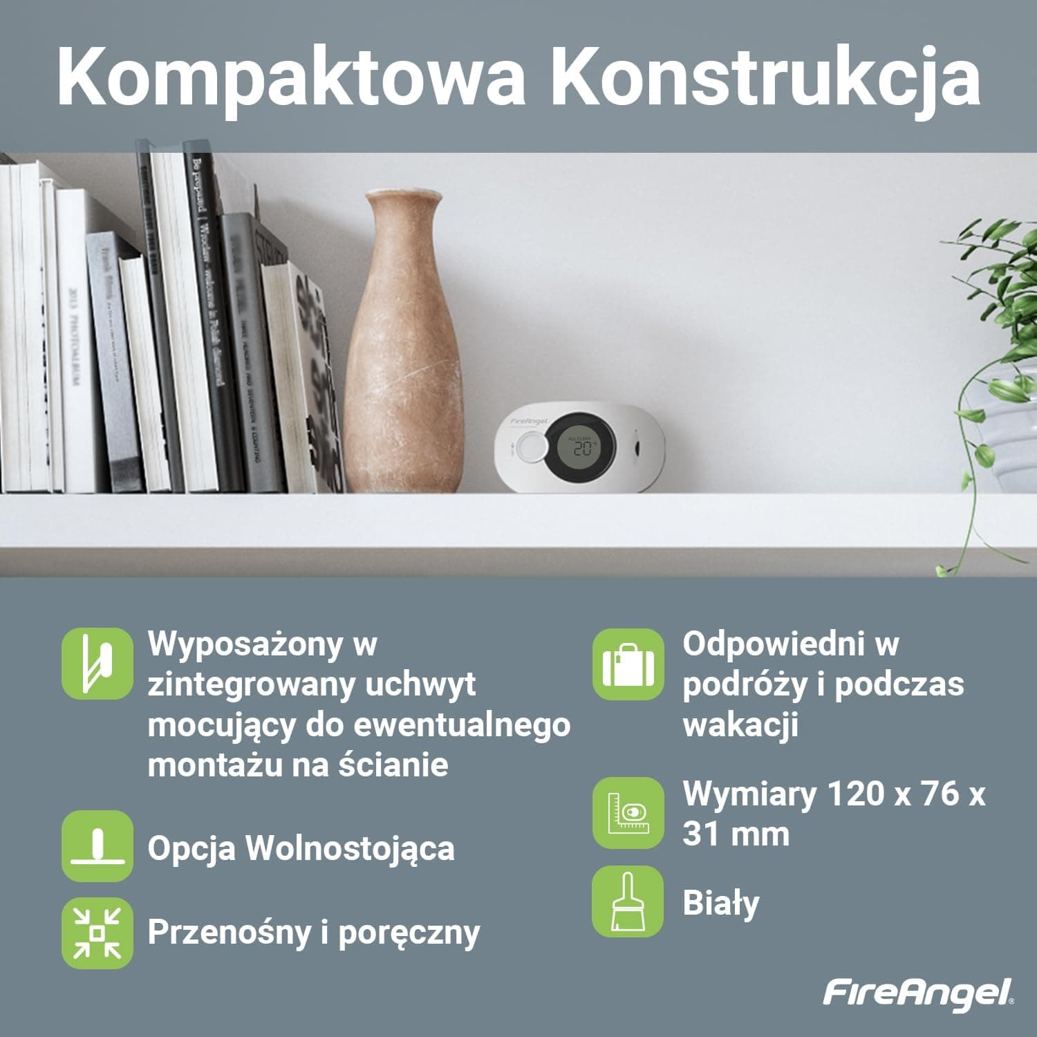 آشکارساز و آلارم دیجیتال رطوبت و مونوکسید کربن FireAngel خانگی مدل FA3322 آشکارساز و آلارم دیجیتال رطوبت و مونوکسید کربن FireAngel خانگی مدل FA3322
