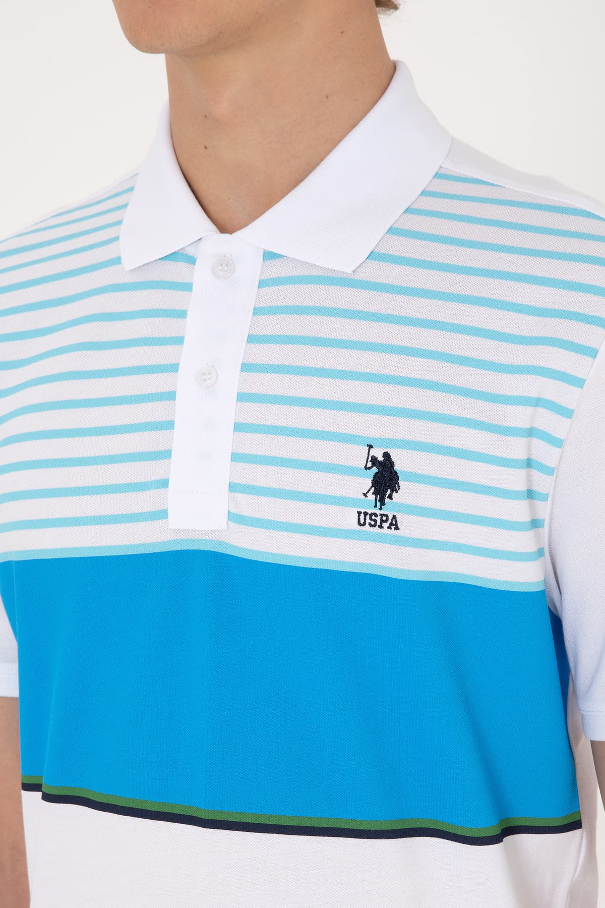 تیشرت یقهدار مردانه U.S. Polo Assn. فیت معمولی فیروزهای مدل 50306861-VR093 تیشرت یقهدار مردانه U.S. Polo Assn. فیت معمولی فیروزهای مدل 50306861-VR093