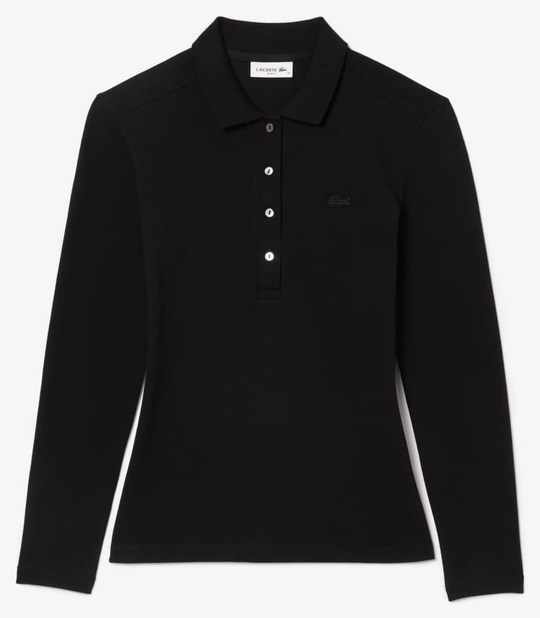 پولو زنانه Lacoste آستین بلند فیت معمولی مشکی مدل L.12.D پولو زنانه Lacoste آستین بلند فیت معمولی مشکی مدل L.12.D
