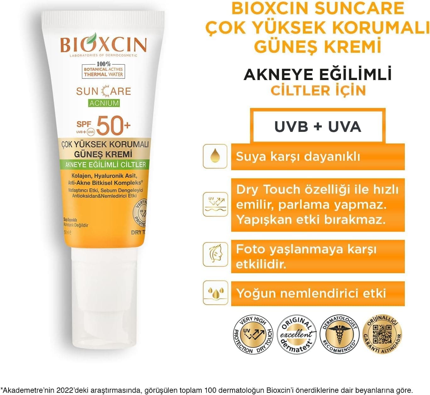 کرم ضد آفتاب Bioxcin برای پوست مستعد آکنه SPF 50 مات 50 ml کرم ضد آفتاب Bioxcin برای پوست مستعد آکنه SPF 50 مات 50 ml