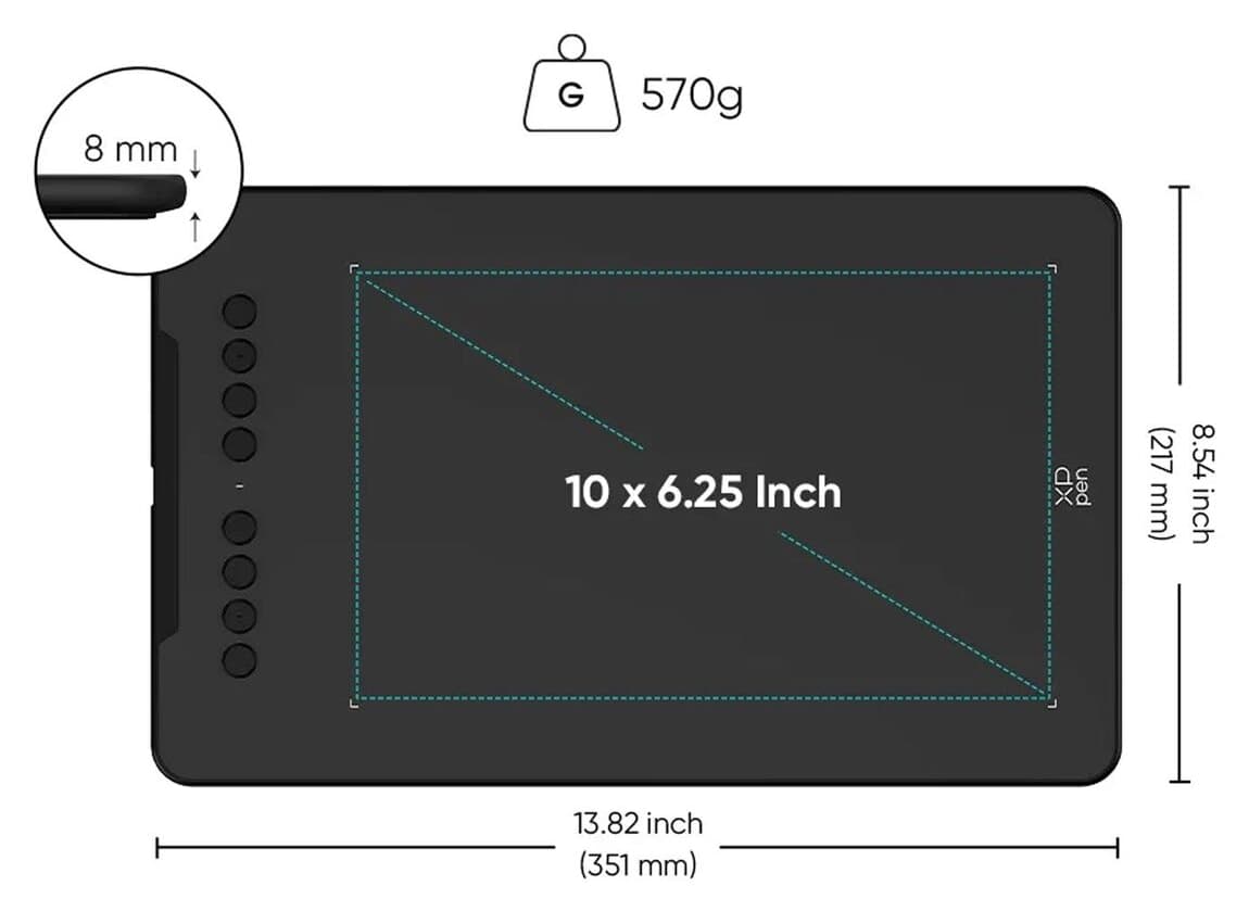 تبلت گرافیکی XP-Pen 16K 8 کلید میانبر مشکی مدل DECO01 V3 تبلت گرافیکی XP-Pen 16K 8 کلید میانبر مشکی مدل DECO01 V3
