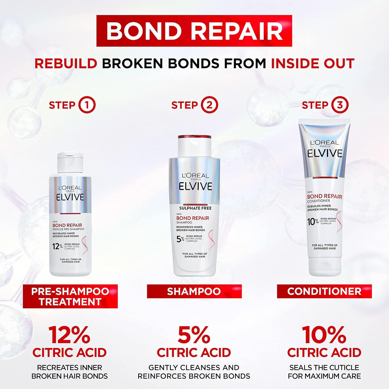 نرمکننده مو L'Oreal Paris Elvive Bond Recovery 150ml نرمکننده مو L'Oreal Paris Elvive Bond Recovery 150ml