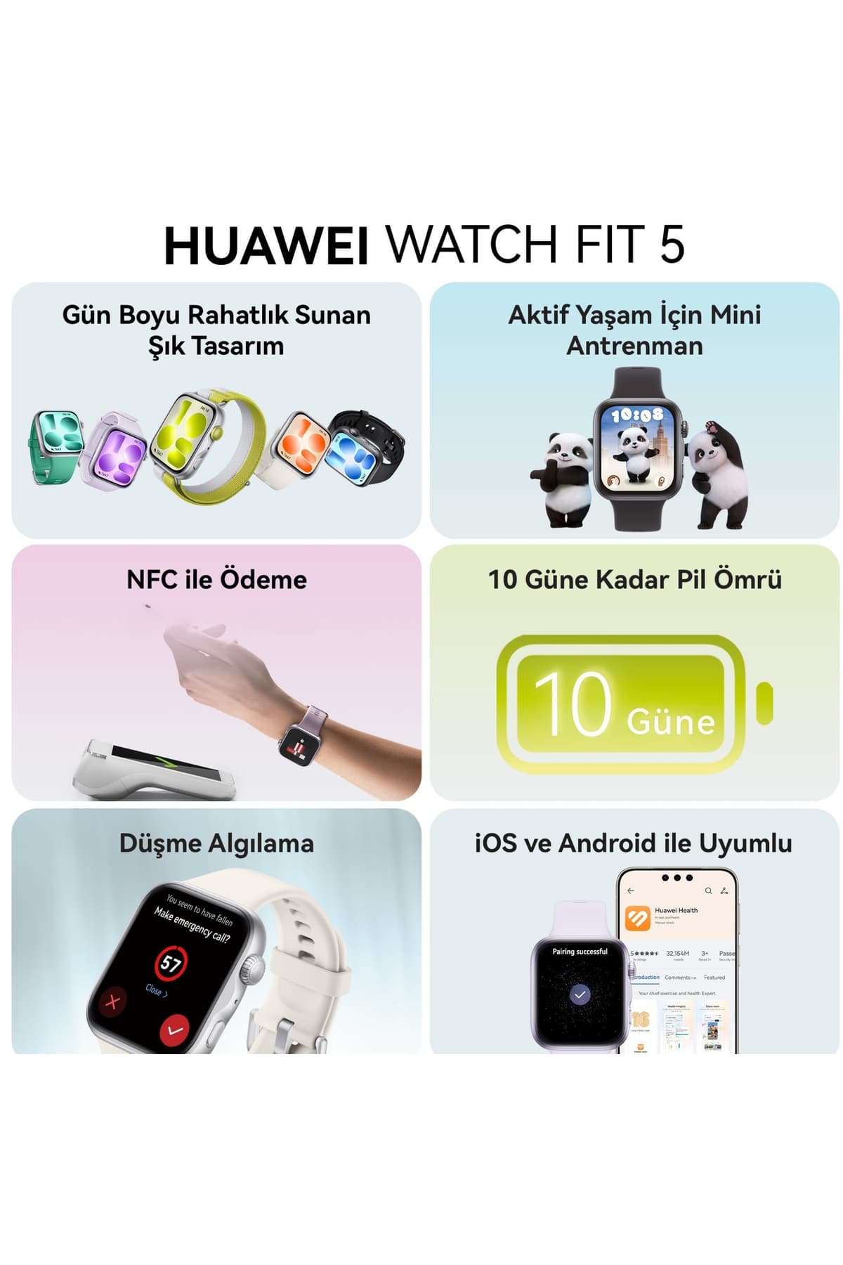 ساعت هوشمند Huawei Watch Fit 5 سفید با هدیه Freebuds SE2 سفید ساعت هوشمند Huawei Watch Fit 5 سفید با هدیه Freebuds SE2 سفید