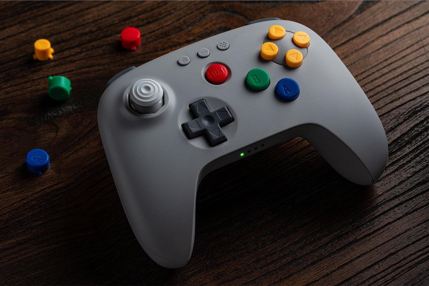دسته بازی بیسیم 8BitDo برای کنسول N64 با آنالوگ 3D و سازگار با Windows مدل 64، خاکستری دسته بازی بیسیم 8BitDo برای کنسول N64 با آنالوگ 3D و سازگار با Windows مدل 64، خاکستری