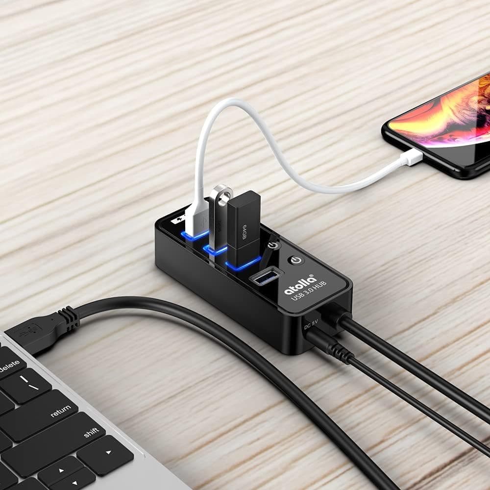 هاب USB 3.0 atolla با 4 پورت SuperSpeed و پورت شارژ هوشمند هاب USB 3.0 atolla با 4 پورت SuperSpeed و پورت شارژ هوشمند