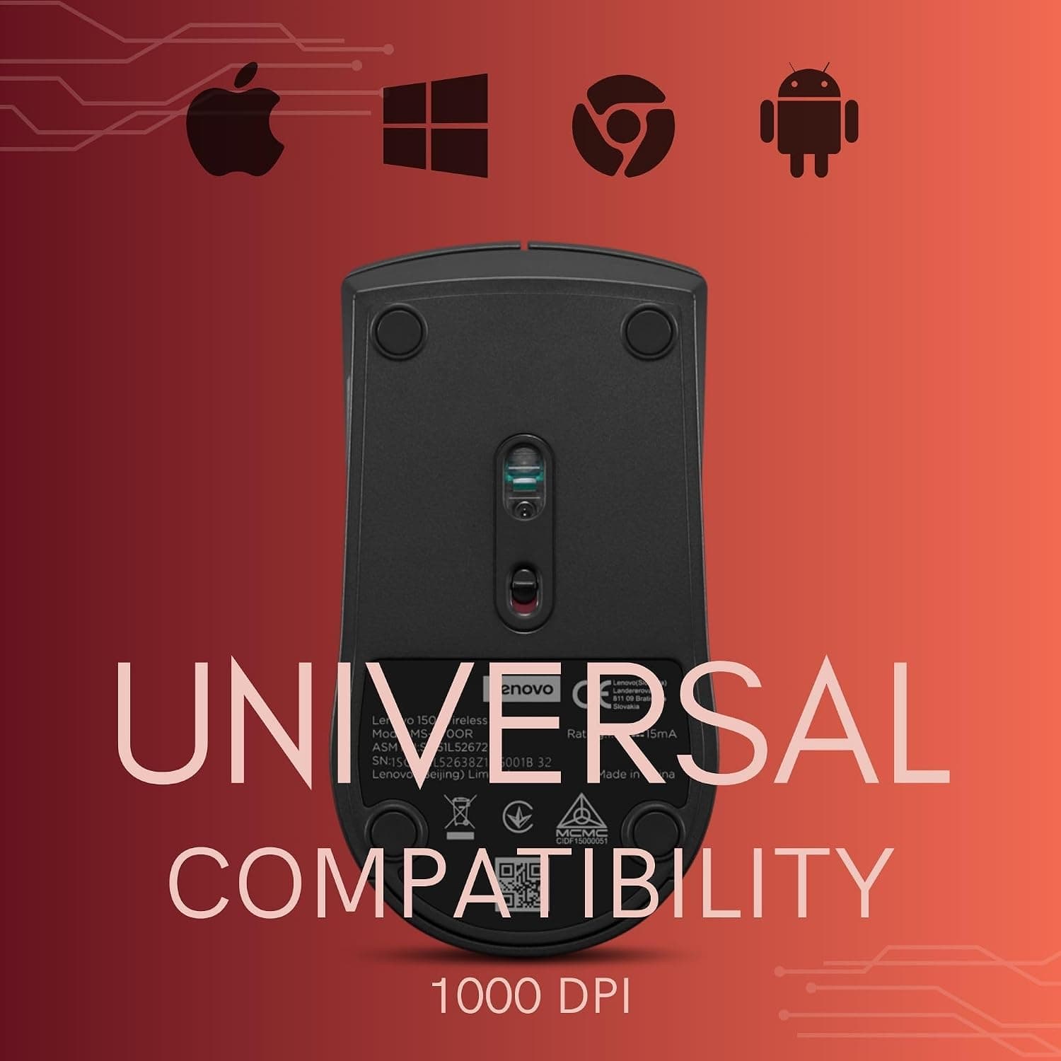 ماوس بیسیم Lenovo 150 دانگل USB-A 2.4G سنسور نوری مشکی مدل GY51L52638 ماوس بیسیم Lenovo 150 دانگل USB-A 2.4G سنسور نوری مشکی مدل GY51L52638