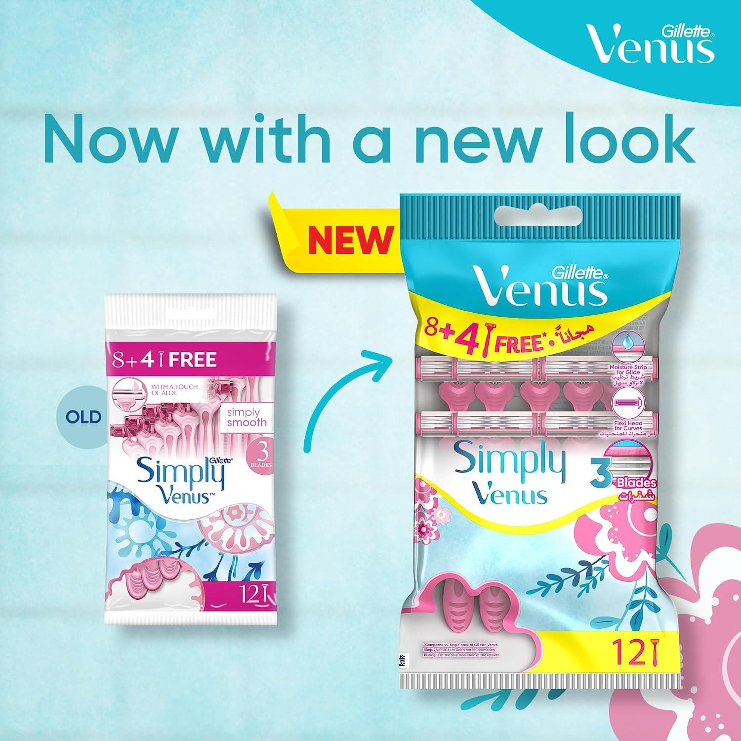 تیغ یکبار مصرف زنانه Venus Simply Venus3 بسته 12 عددی تیغ یکبار مصرف زنانه Venus Simply Venus3 بسته 12 عددی