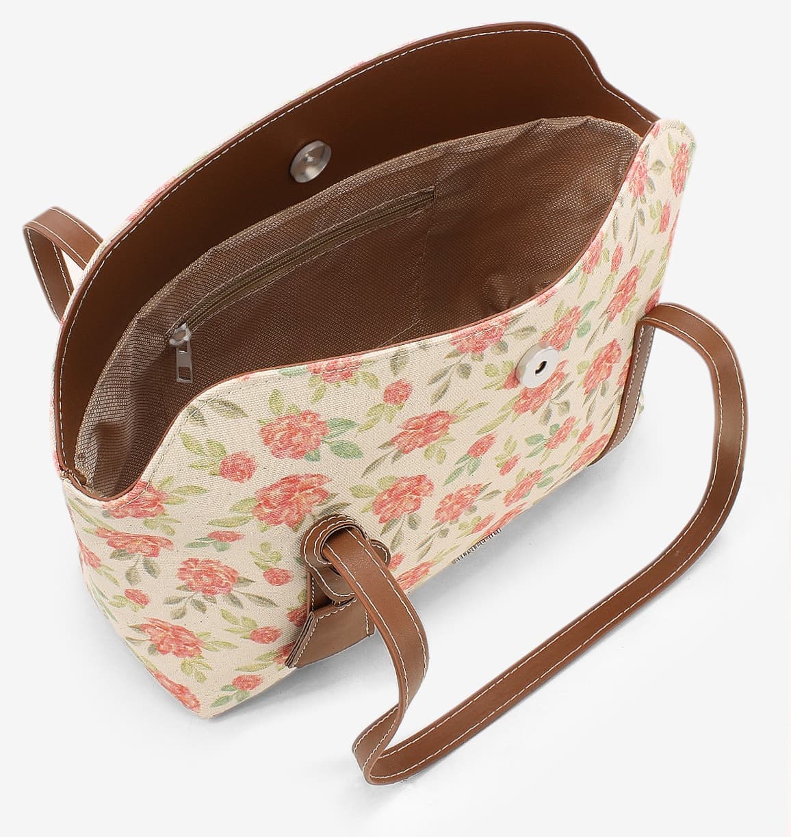 کیف دوشی زنانه Housebags بولینگ کانواس گلدار قرمز با درب مدل 270 کیف دوشی زنانه Housebags بولینگ کانواس گلدار قرمز با درب مدل 270
