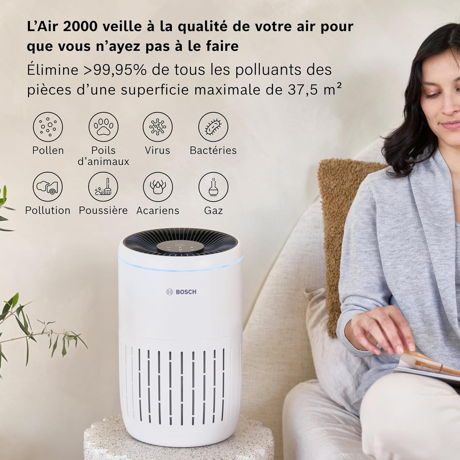 دستگاه تصفیه هوا Bosch Thermotechnik Air 2000 فیلتر HEPA 37.5 متر مربع دستگاه تصفیه هوا Bosch Thermotechnik Air 2000 فیلتر HEPA 37.5 متر مربع
