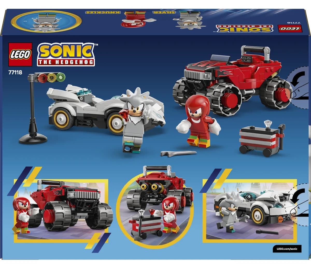 لگو Sonic Silver's Car مقابل Knuckles' Monster Truck مدل 77118 لگو Sonic Silver's Car مقابل Knuckles' Monster Truck مدل 77118