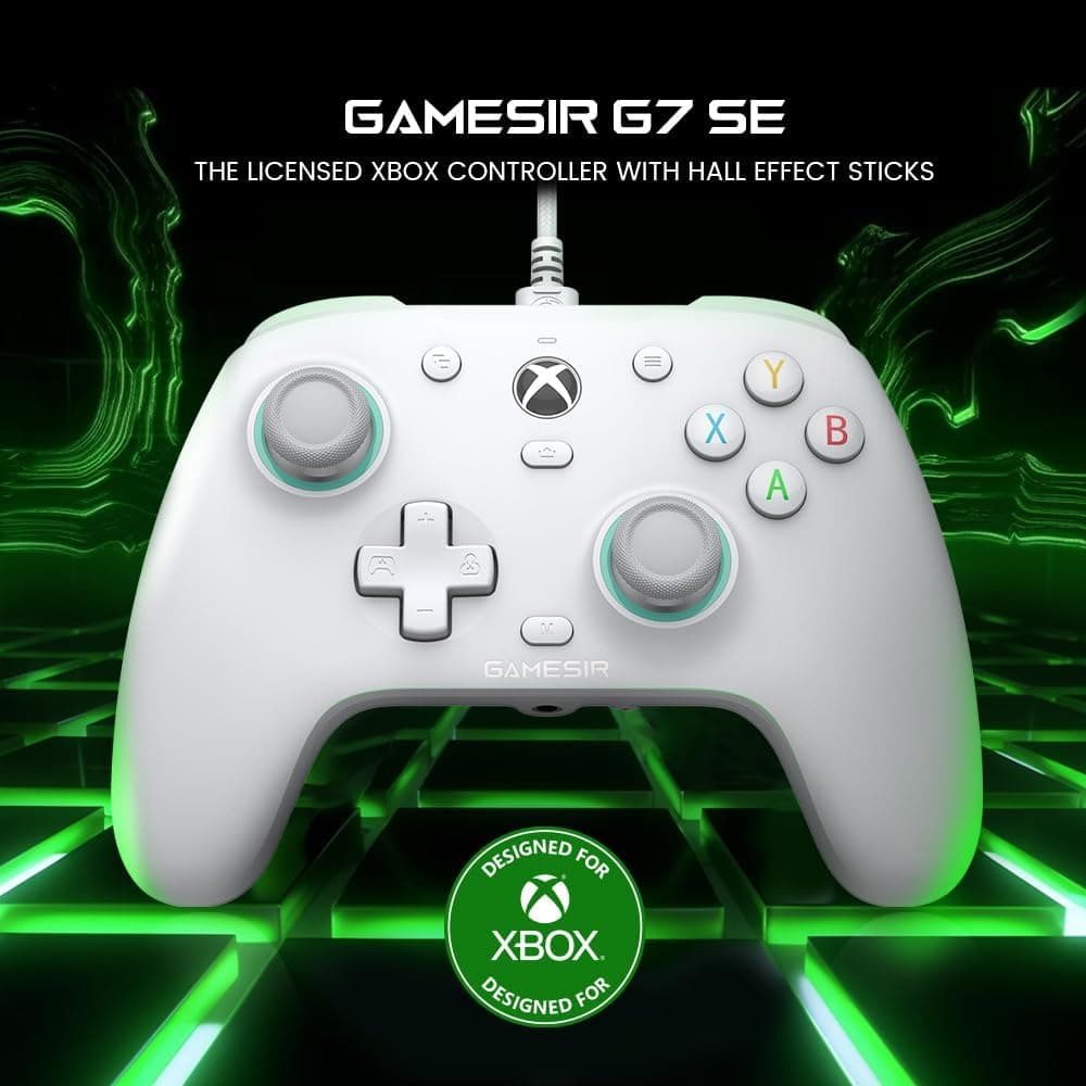 دسته بازی سیمی برای Xbox Series X|S، Xbox One و Windows 10/11 GameSir با جویاستیک و تریگر Hall Effect، جک صوتی 3.5 mm مدل G7 SE دسته بازی سیمی برای Xbox Series X|S، Xbox One و Windows 10/11 GameSir با جویاستیک و تریگر Hall Effect، جک صوتی 3.5 mm مدل G7 SE