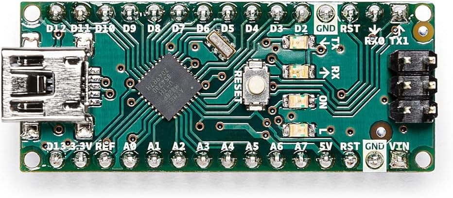 برد میکروکنترلر Arduino مدل Nano A000005 هشتبیتی AVR با USB و ATmega328P برد میکروکنترلر Arduino مدل Nano A000005 هشتبیتی AVR با USB و ATmega328P