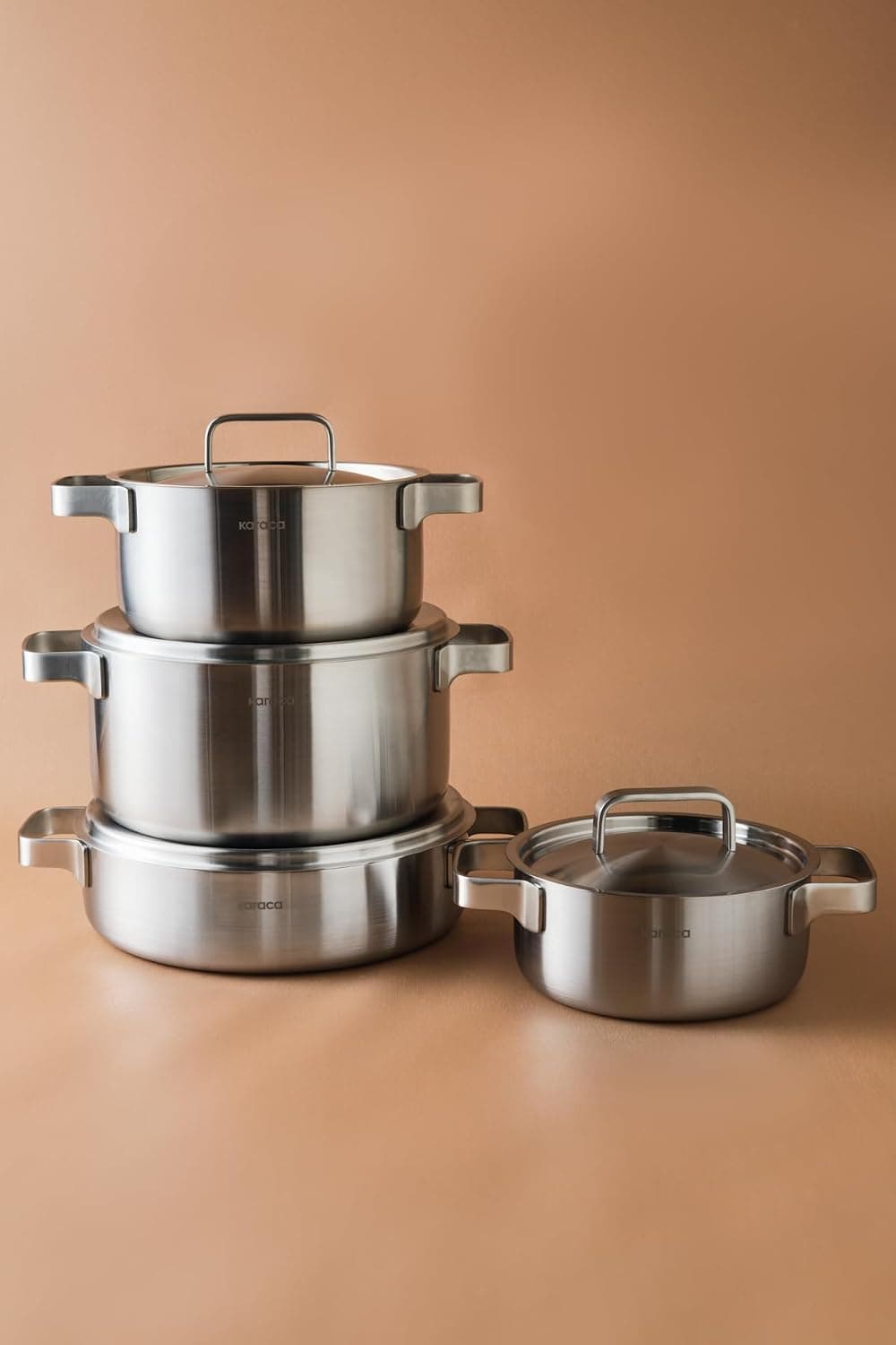 ست قابلمه 8 پارچه KARACA اونیکس ایندوکشن مدل Powersteel 316+ 3Ply ست قابلمه 8 پارچه KARACA اونیکس ایندوکشن مدل Powersteel 316+ 3Ply