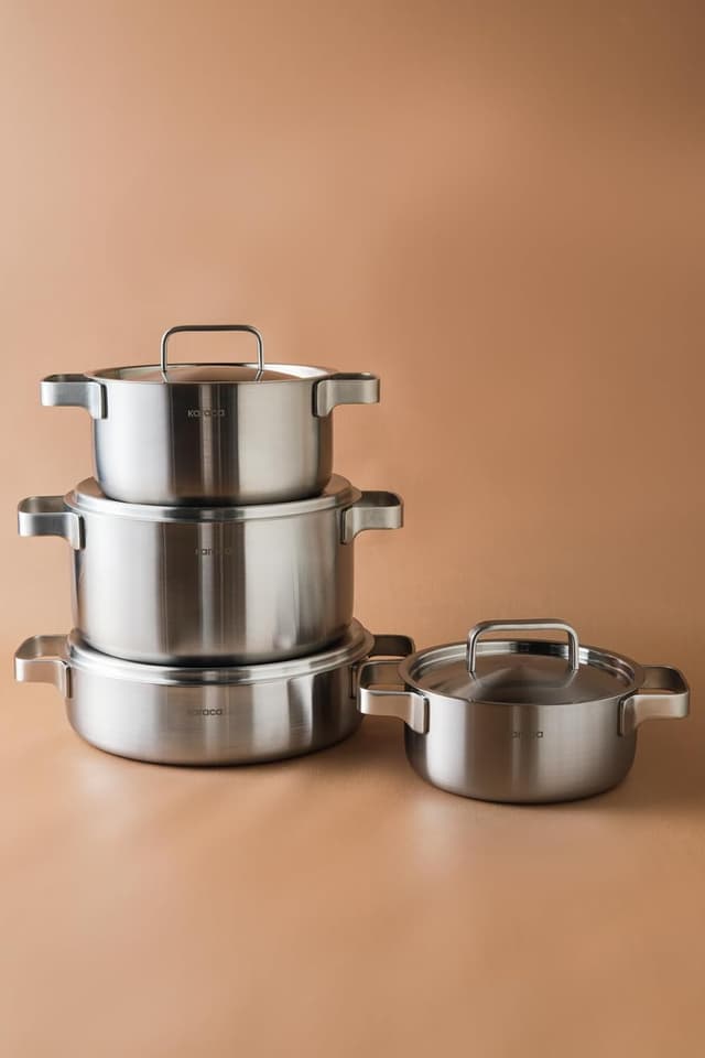 ست قابلمه 8 پارچه KARACA اونیکس ایندوکشن مدل Powersteel 316+ 3Ply ست قابلمه 8 پارچه KARACA اونیکس ایندوکشن مدل Powersteel 316+ 3Ply